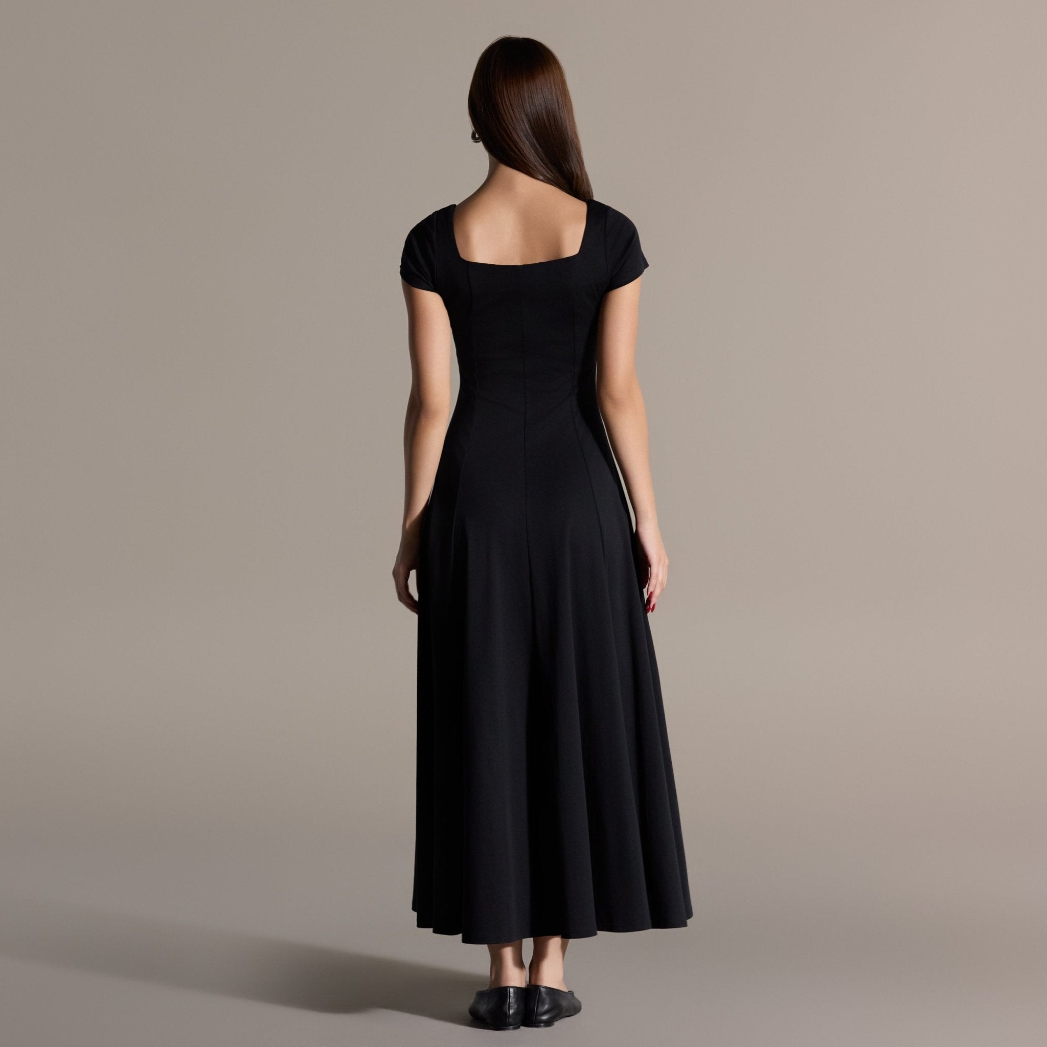 100% Cotton Black Dress - shopaleena