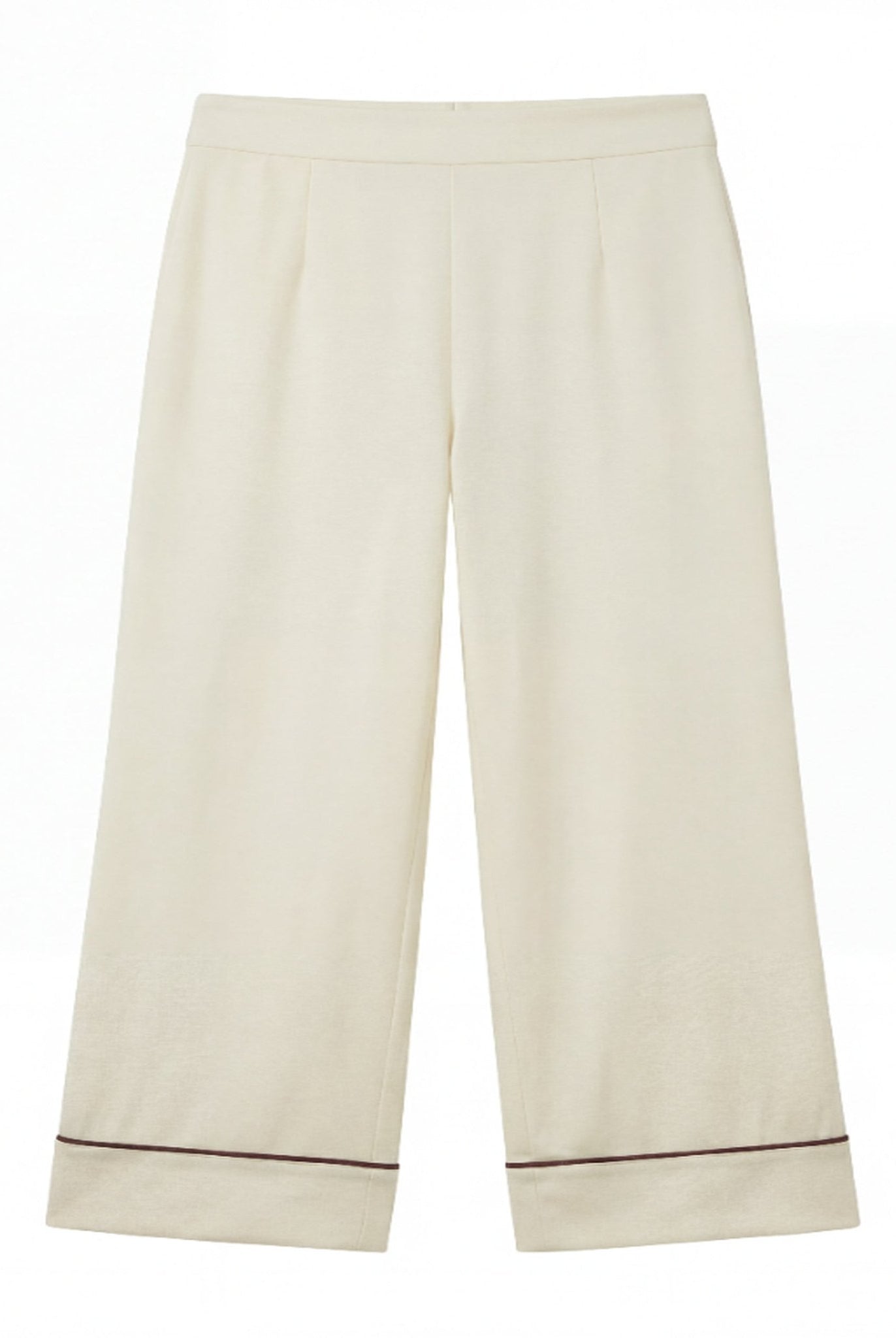100% Cotton Ivory Wide Leg Pants For Kids - shopaleena