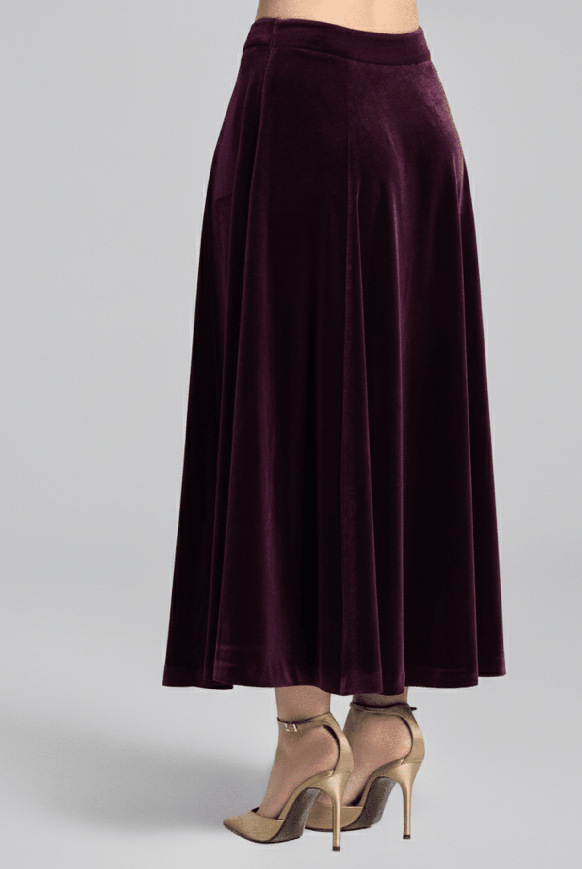 A Line Velvet Midi Skirt - shopaleena