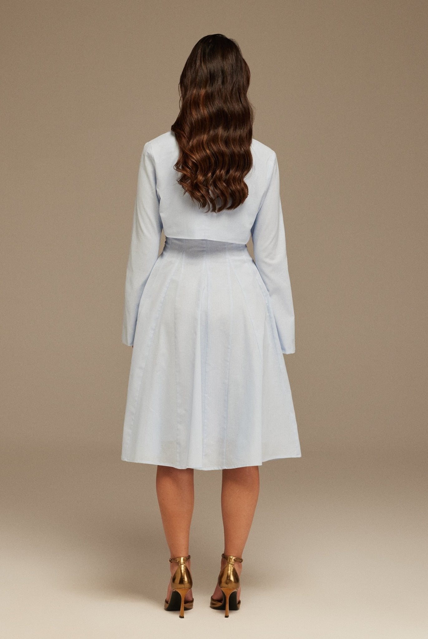 Aline Midi Dress With Short Flared Long Sleeve Jacket - shopaleena