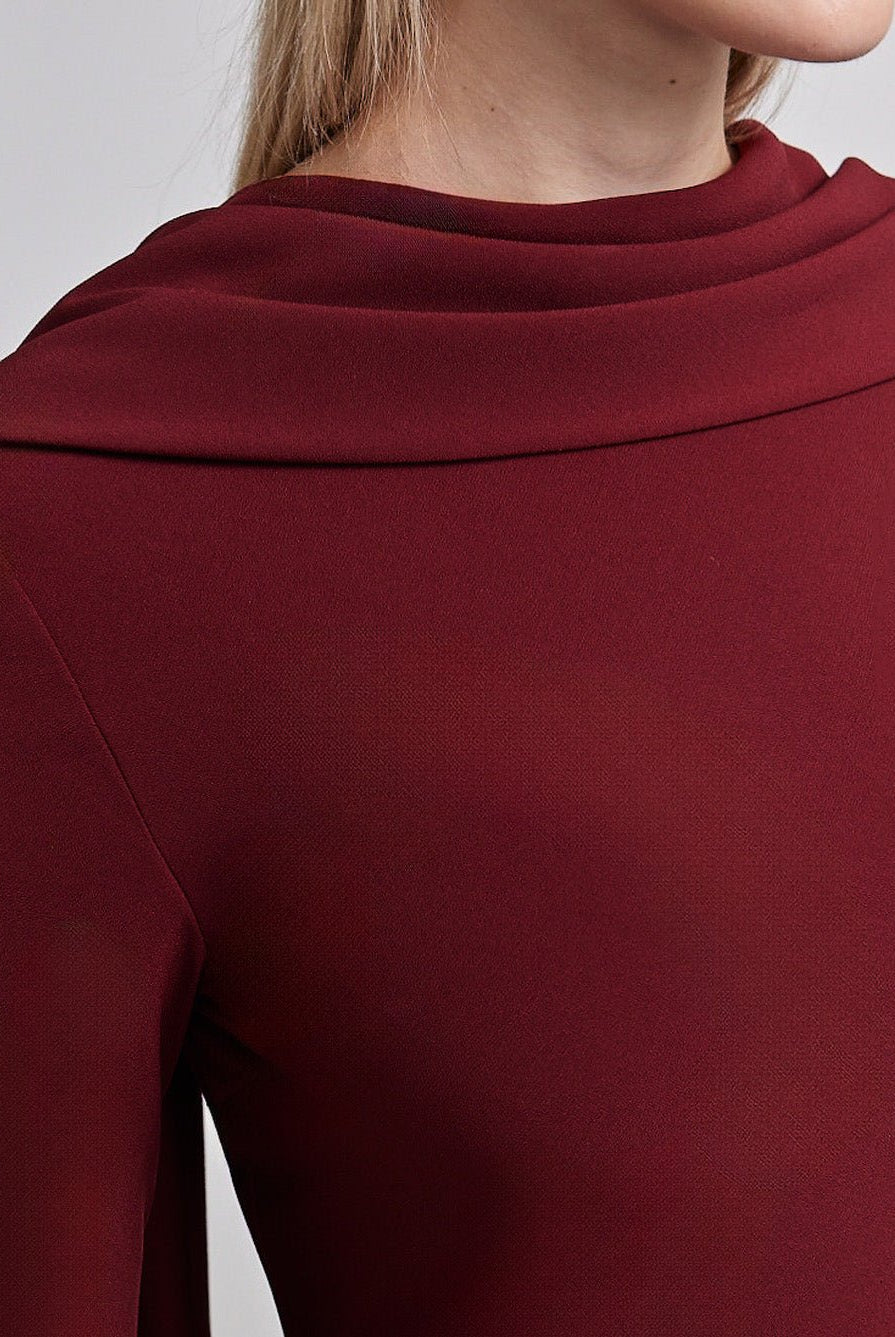 Asymmetric Crepe Tie - Scarf Layer Dress - shopaleena