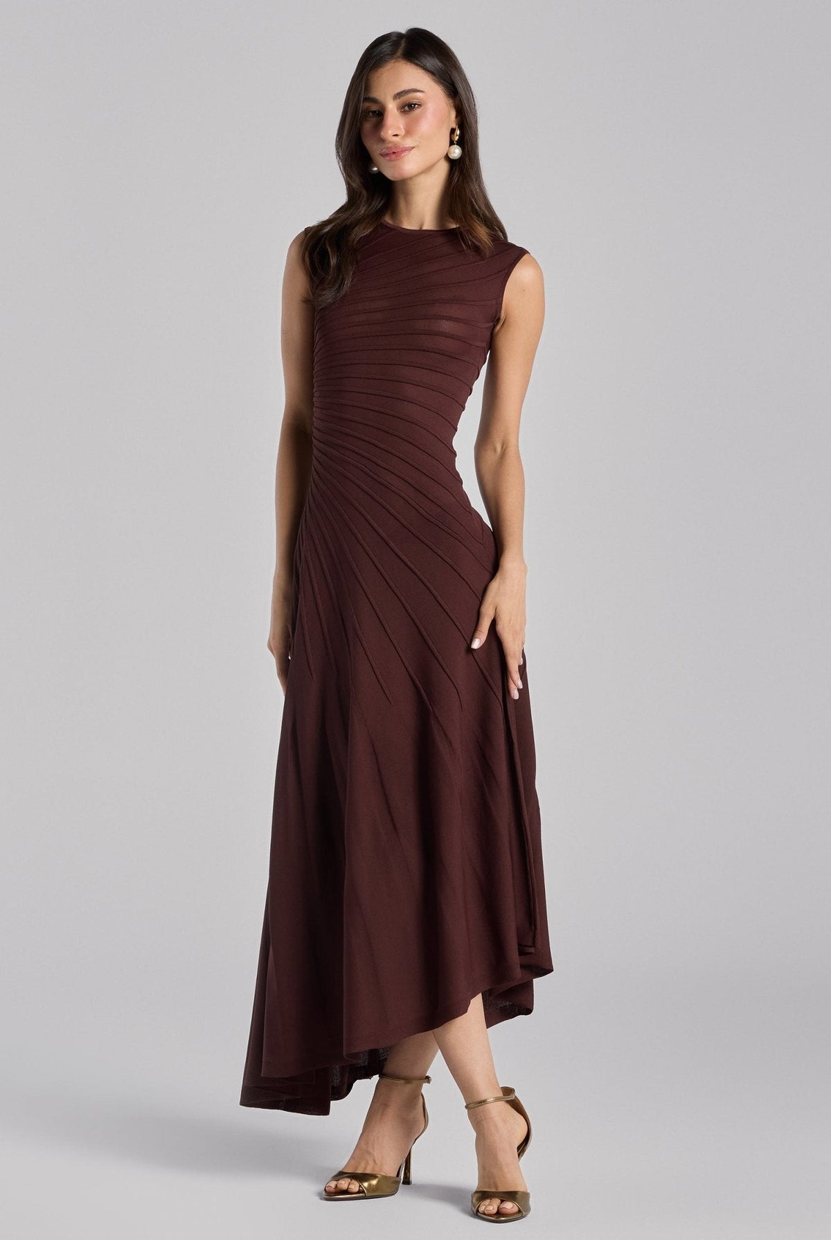 Asymmetric Knit Midi Dress - shopaleena