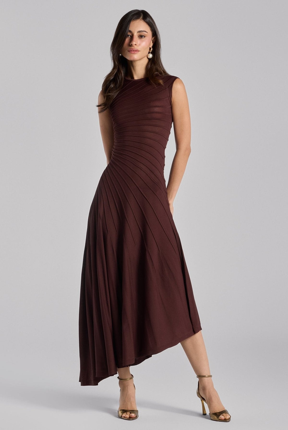 Asymmetric Knit Midi Dress - shopaleena