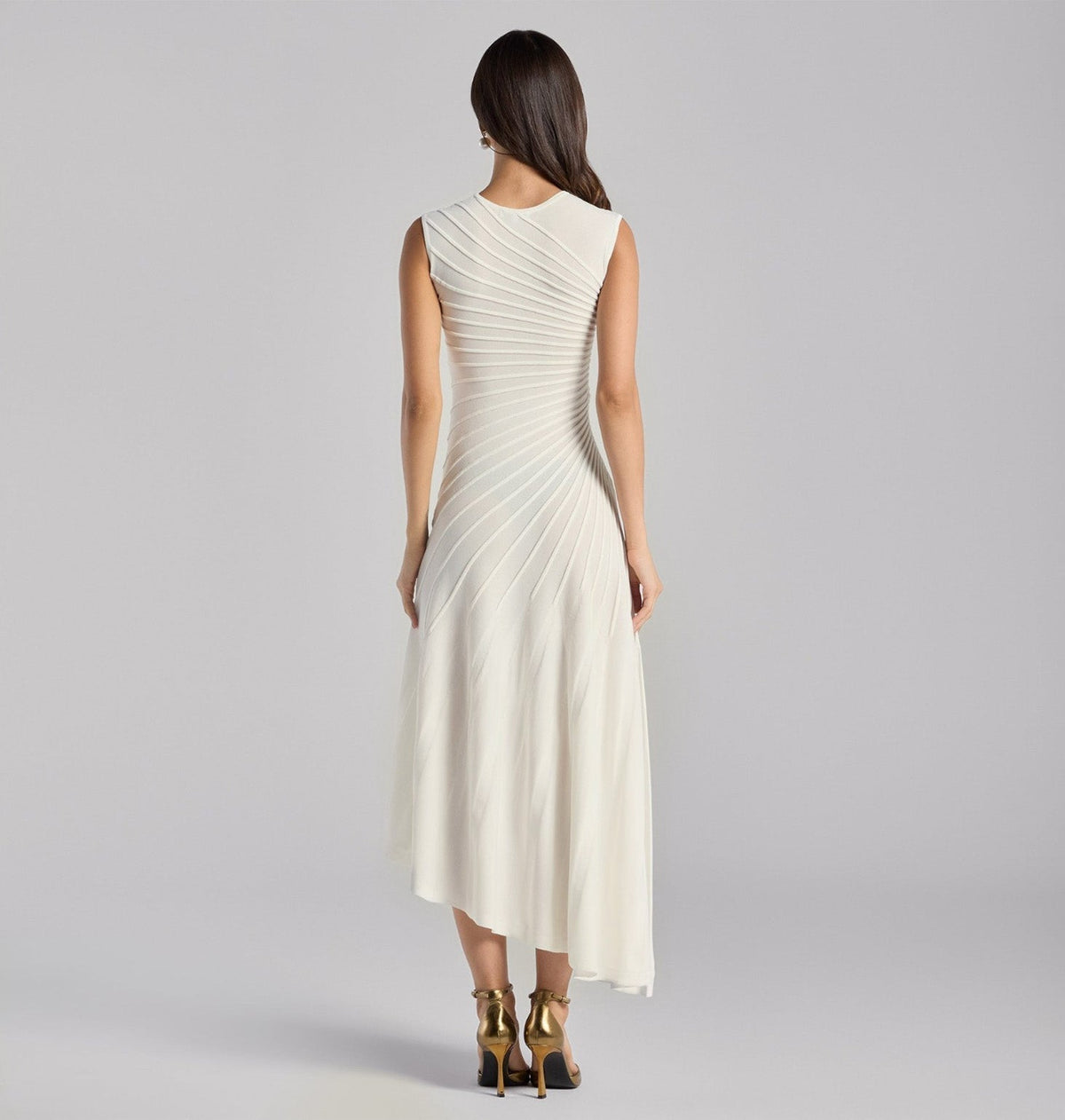Asymmetric Knit Midi Dress - shopaleena