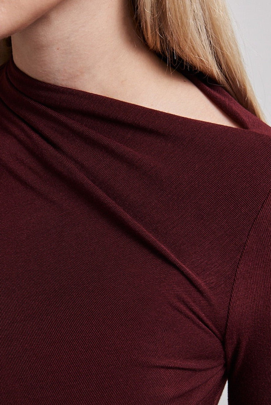 Asymmetric Neck Bodycon Maxi Dress - shopaleena