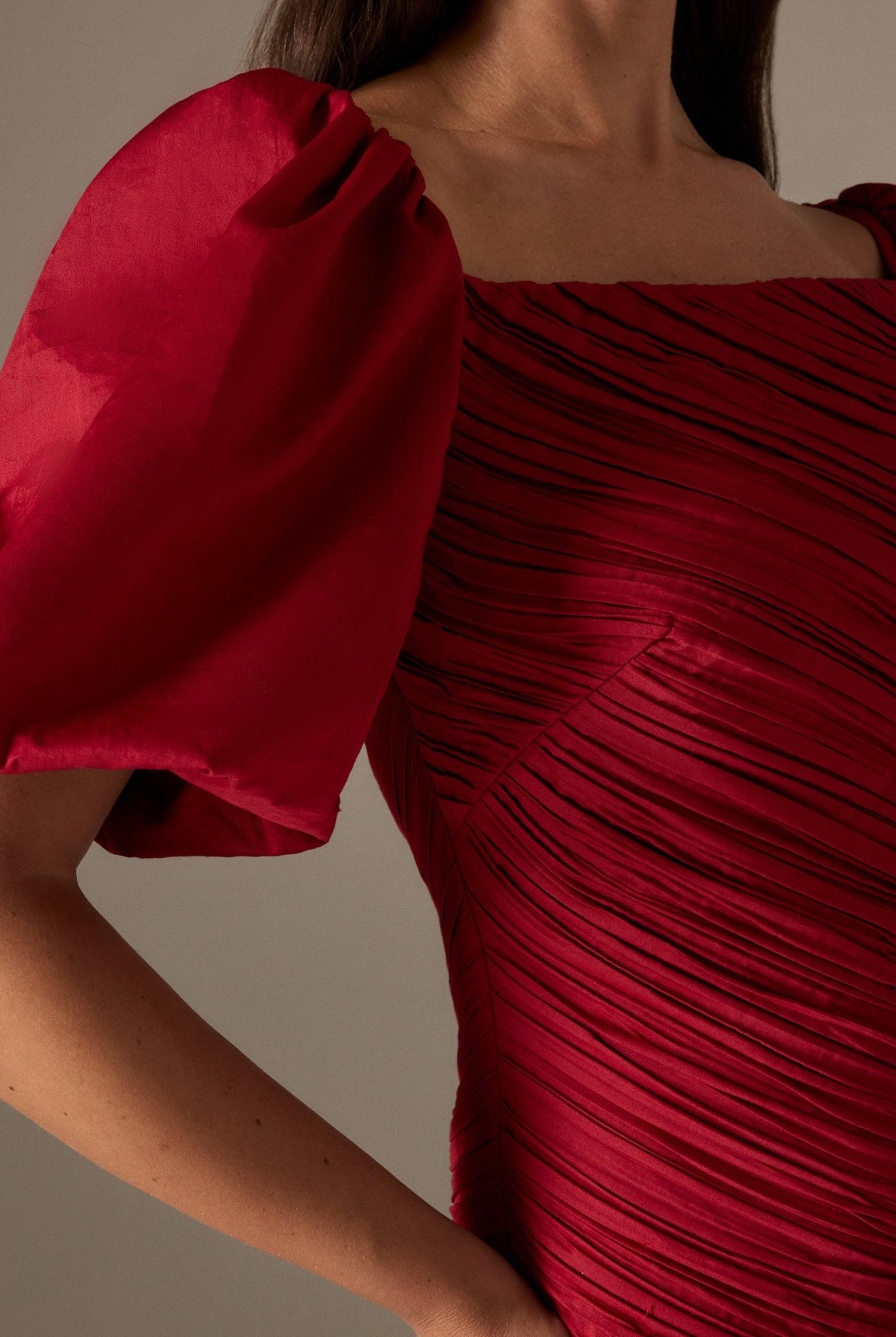 Asymmetric ruffled Poplin Midi dress - shopaleena