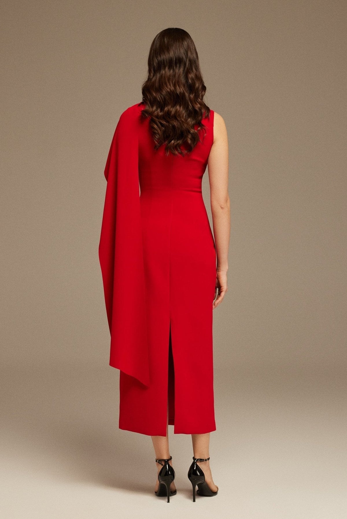 Asymmetrical Back Draped Maxi Dress - shopaleena