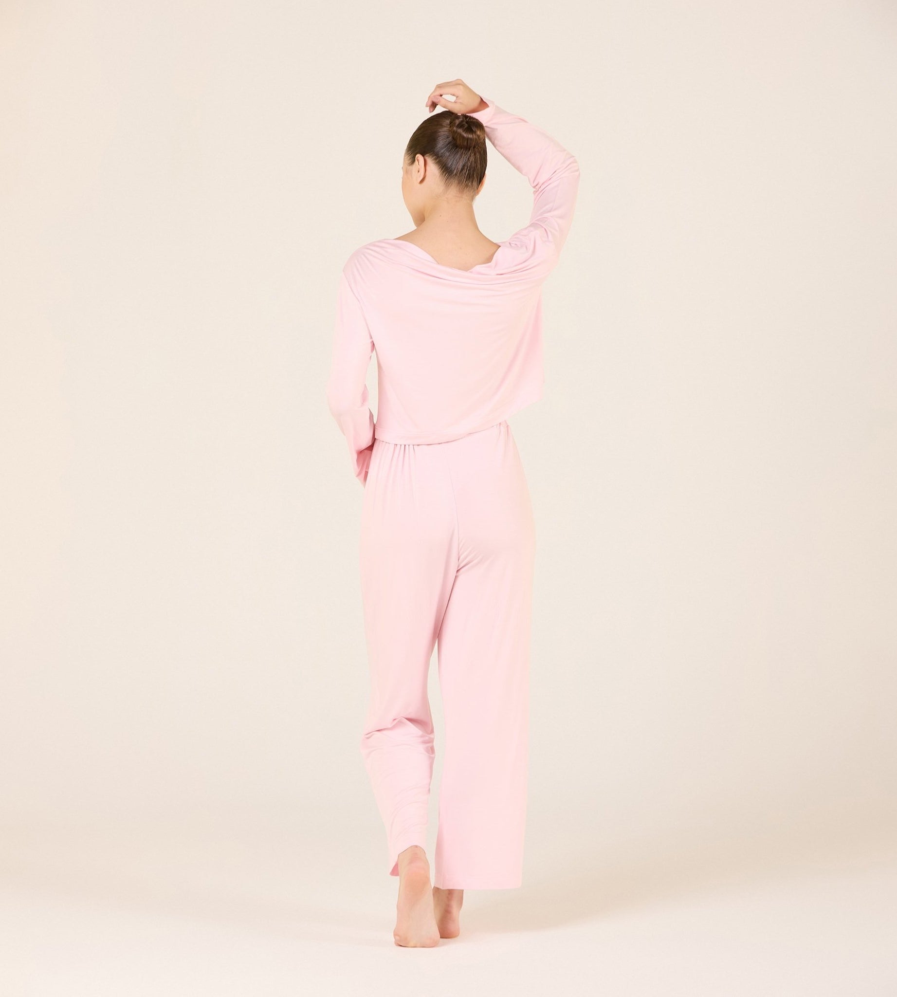 Bamboo Wide Leg Elastic Waist Pants - shopaleena