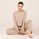 Bamboo Wide Leg Elastic Waist Pants - shopaleena