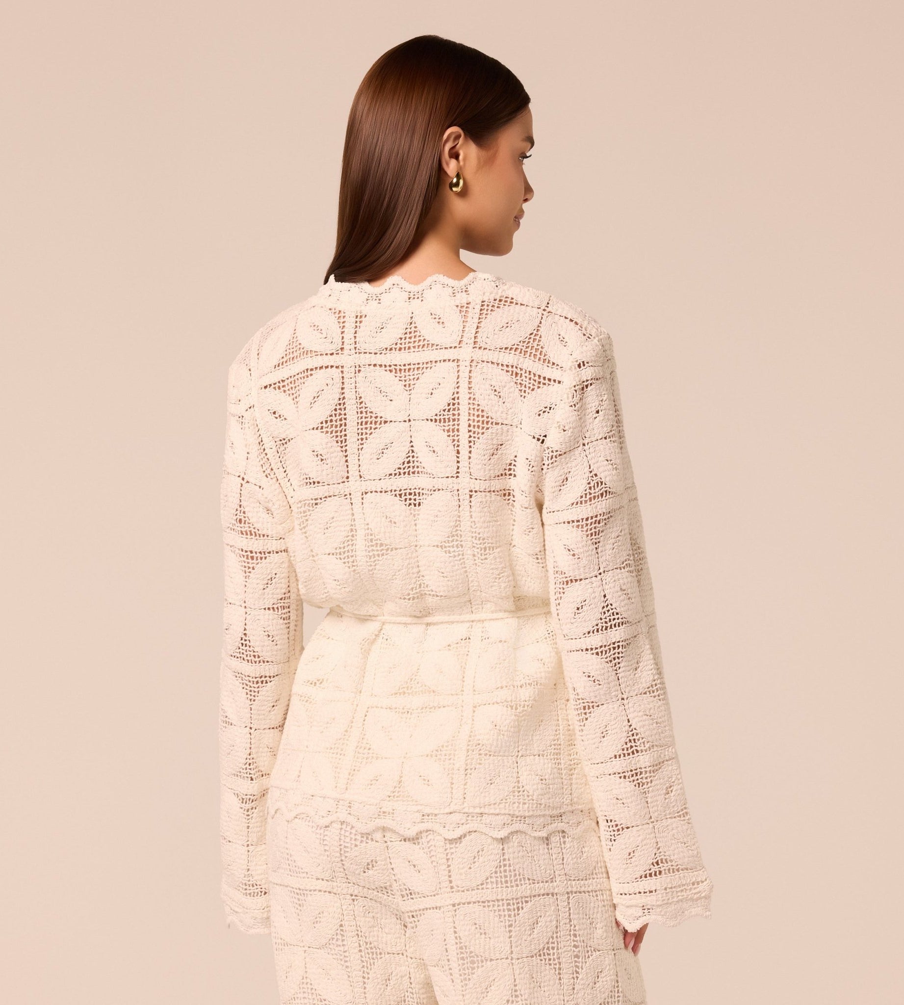 Bell Sleeve Crochet Cardigan - shopaleena