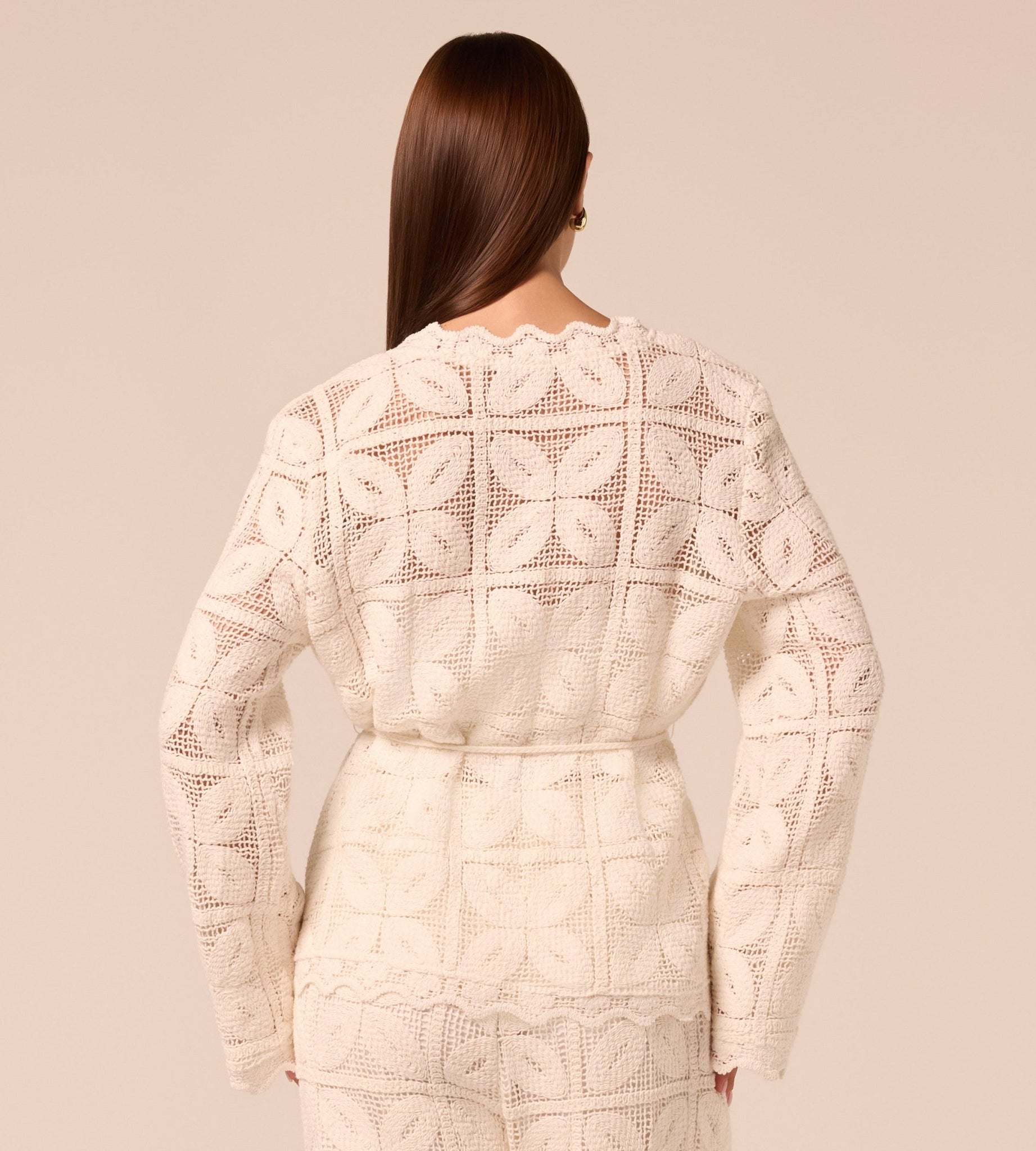 Bell Sleeve Crochet Cardigan - shopaleena
