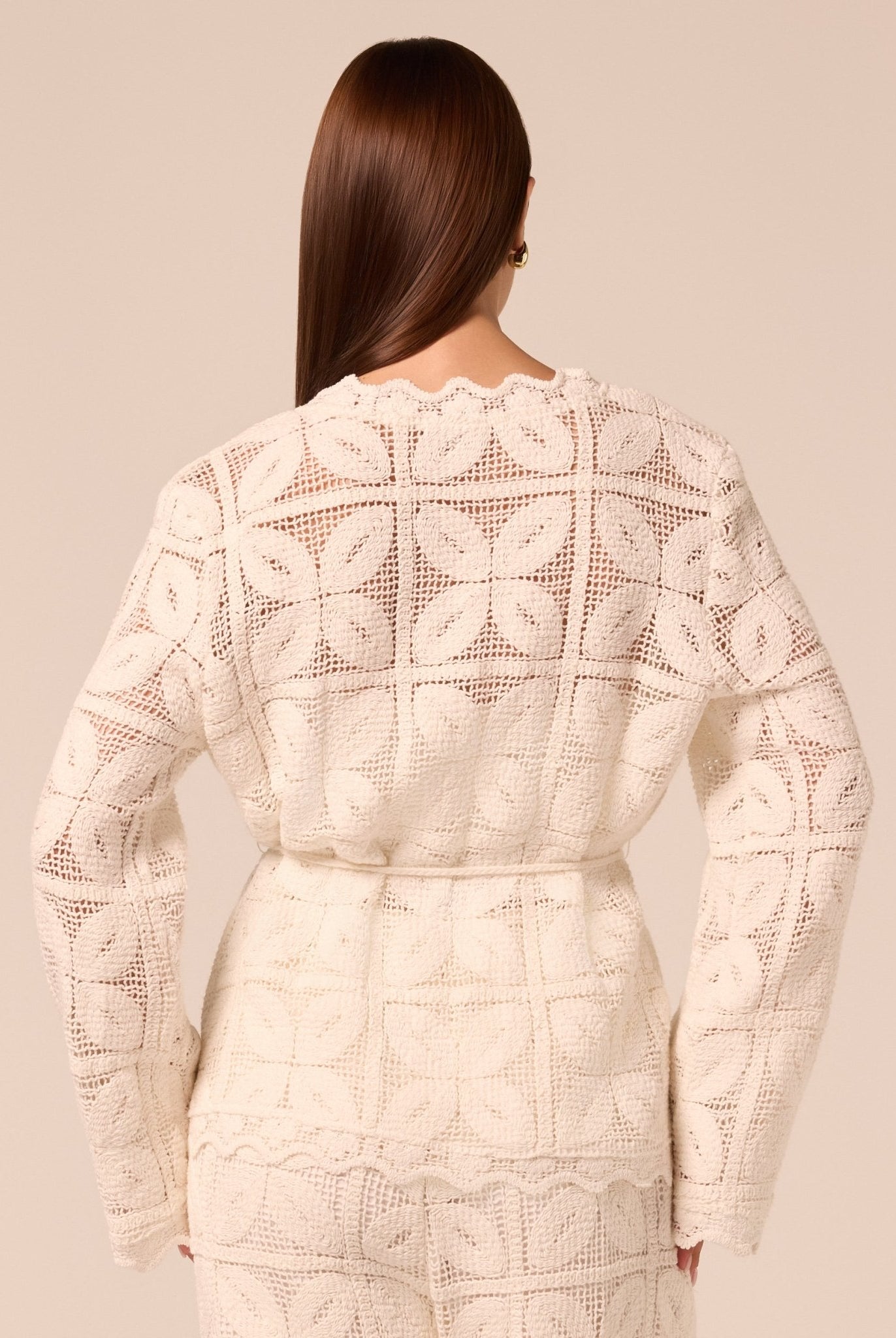 Bell Sleeve Crochet Cardigan - shopaleena