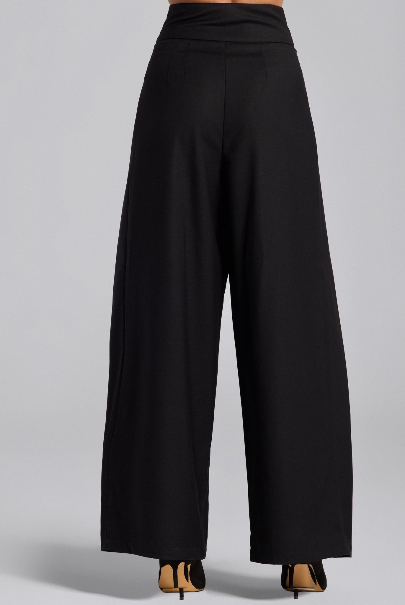 Black Front Overlay Cotton Pants - shopaleena