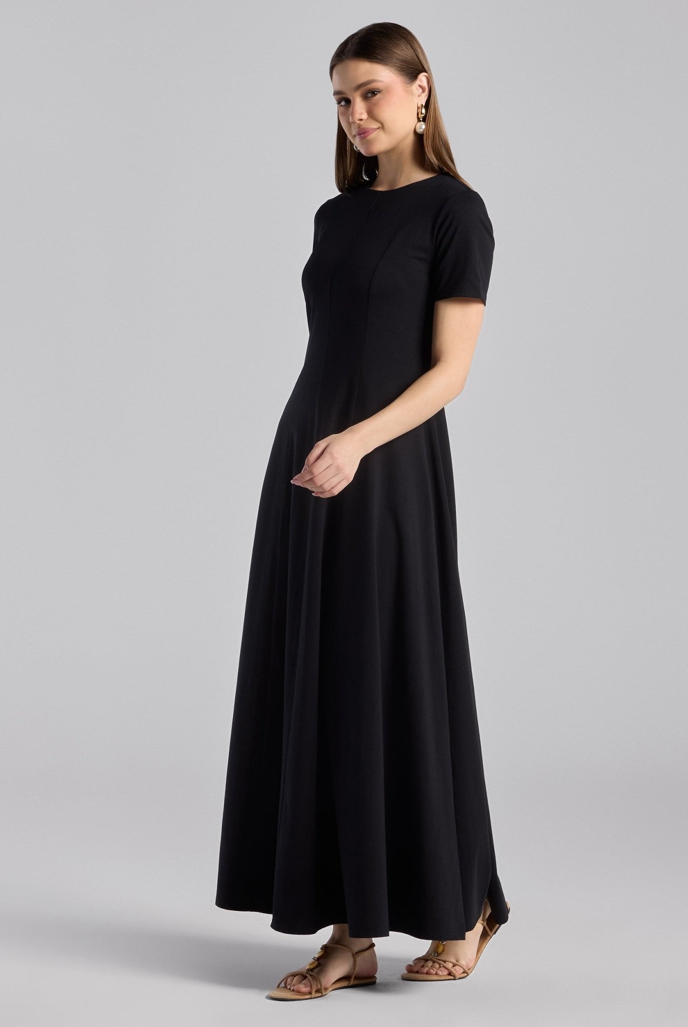 Black Knit Under Abaya Dress - shopaleena