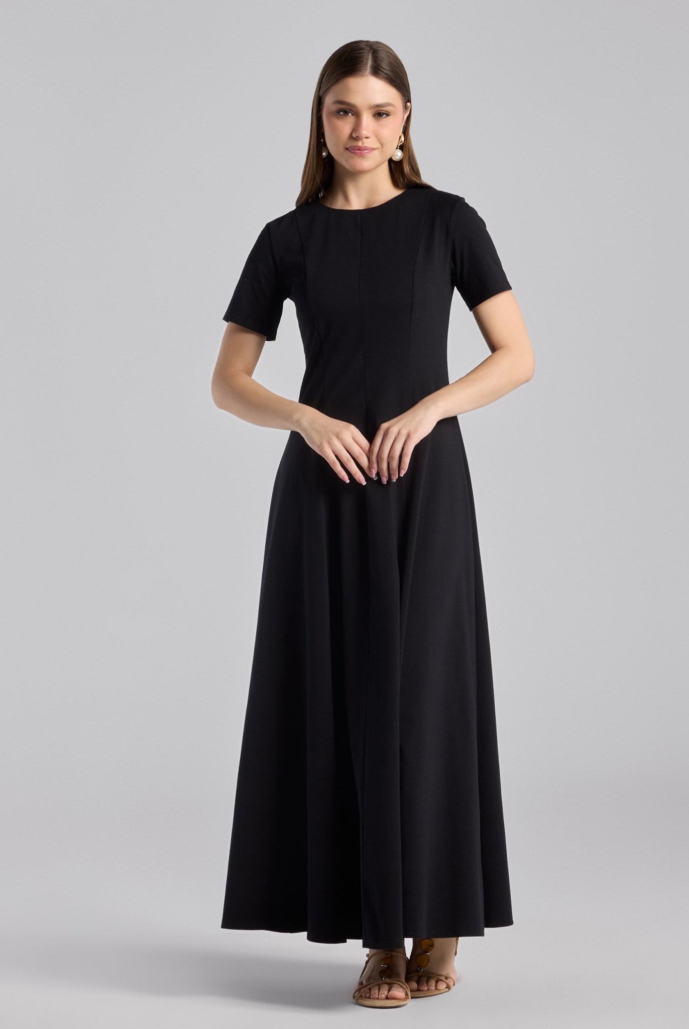 Black Knit Under Abaya Dress - shopaleena