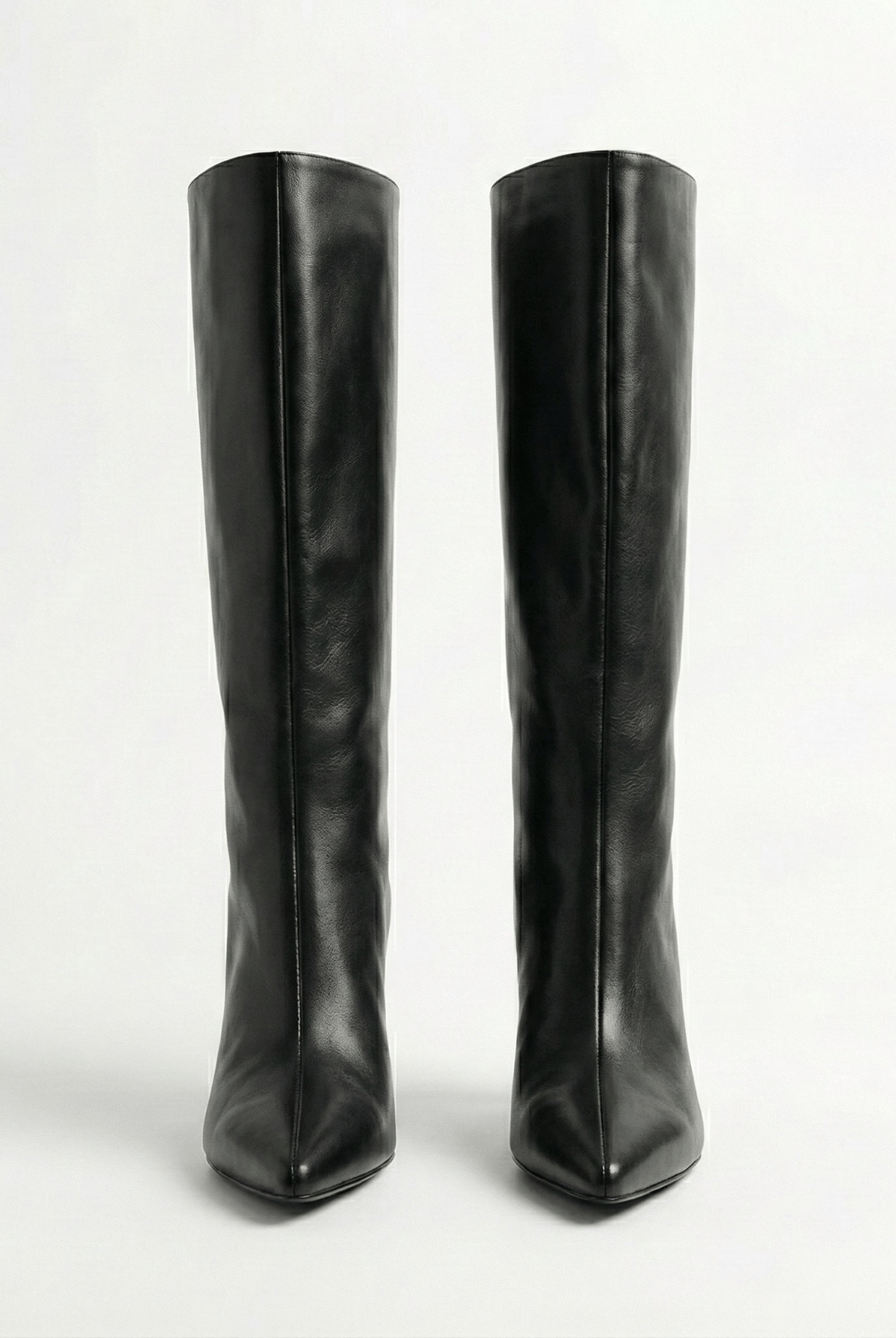 Black Leather High Heel Knee - High Boots - shopaleena