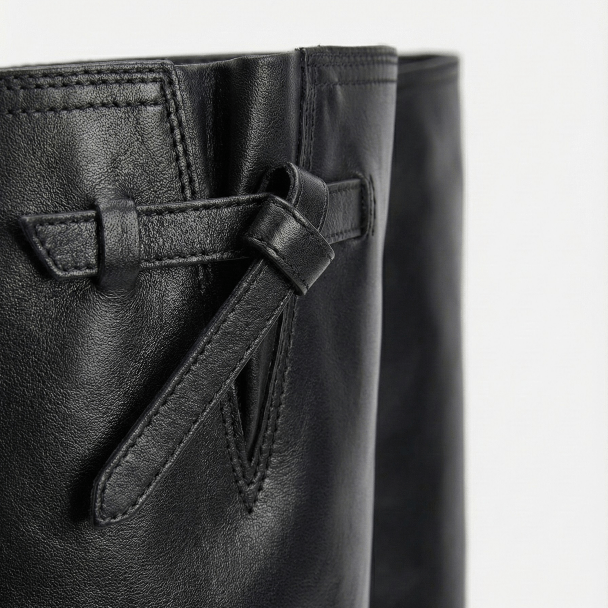 Black Leather Knee - High Boots - shopaleena