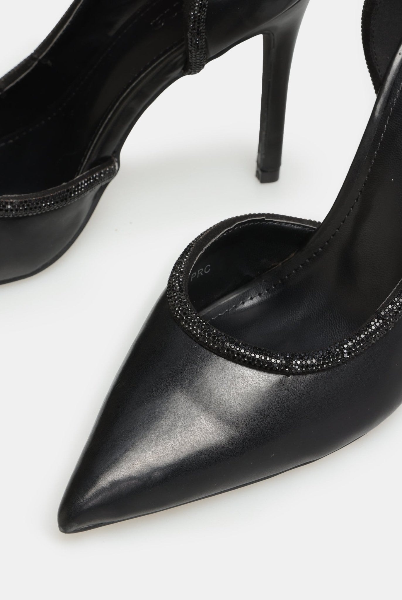 Black Leather Pointed Toe Pumps - shopaleena