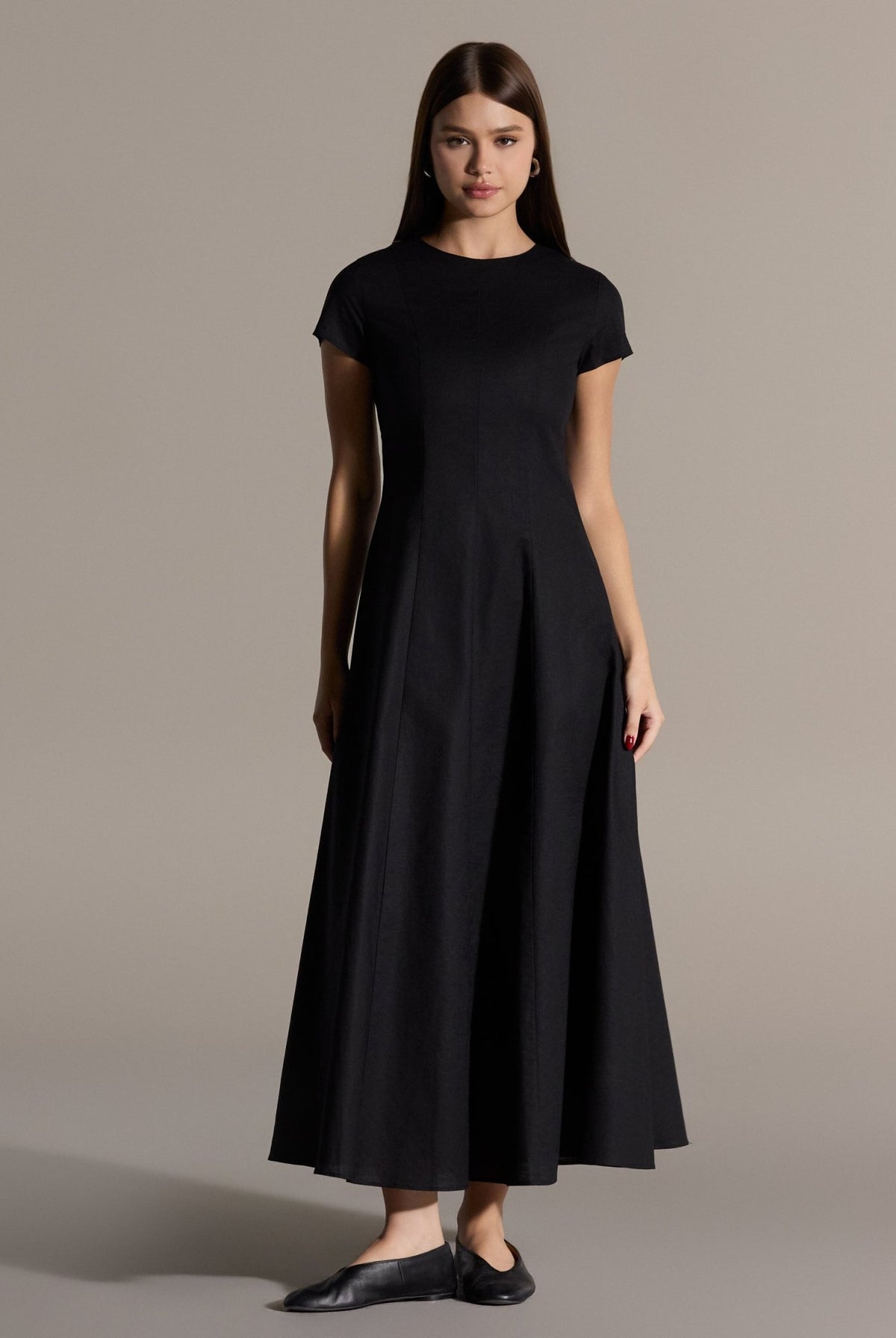 Black Linen Under Abaya Dress - shopaleena