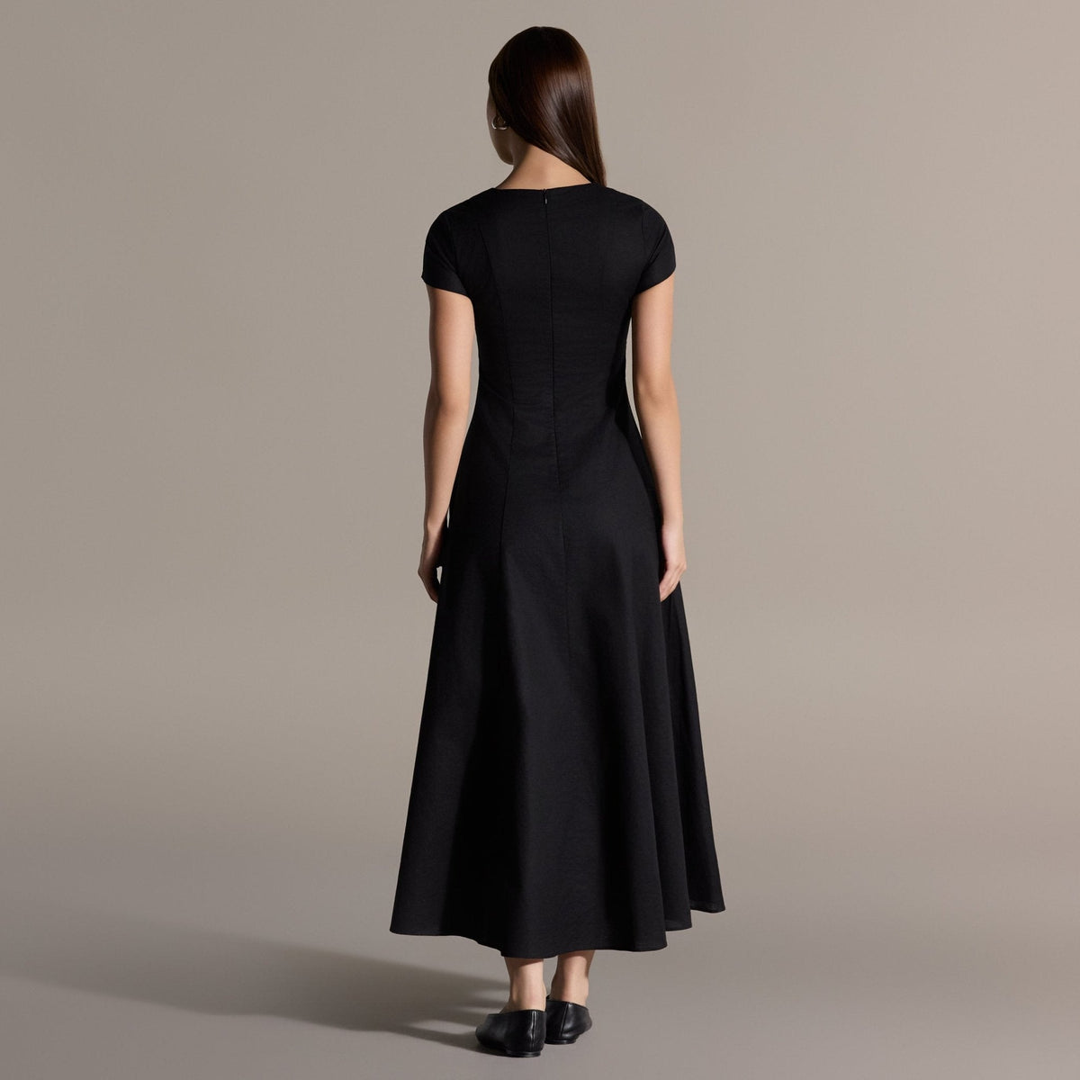 Black Linen Under Abaya Dress - shopaleena