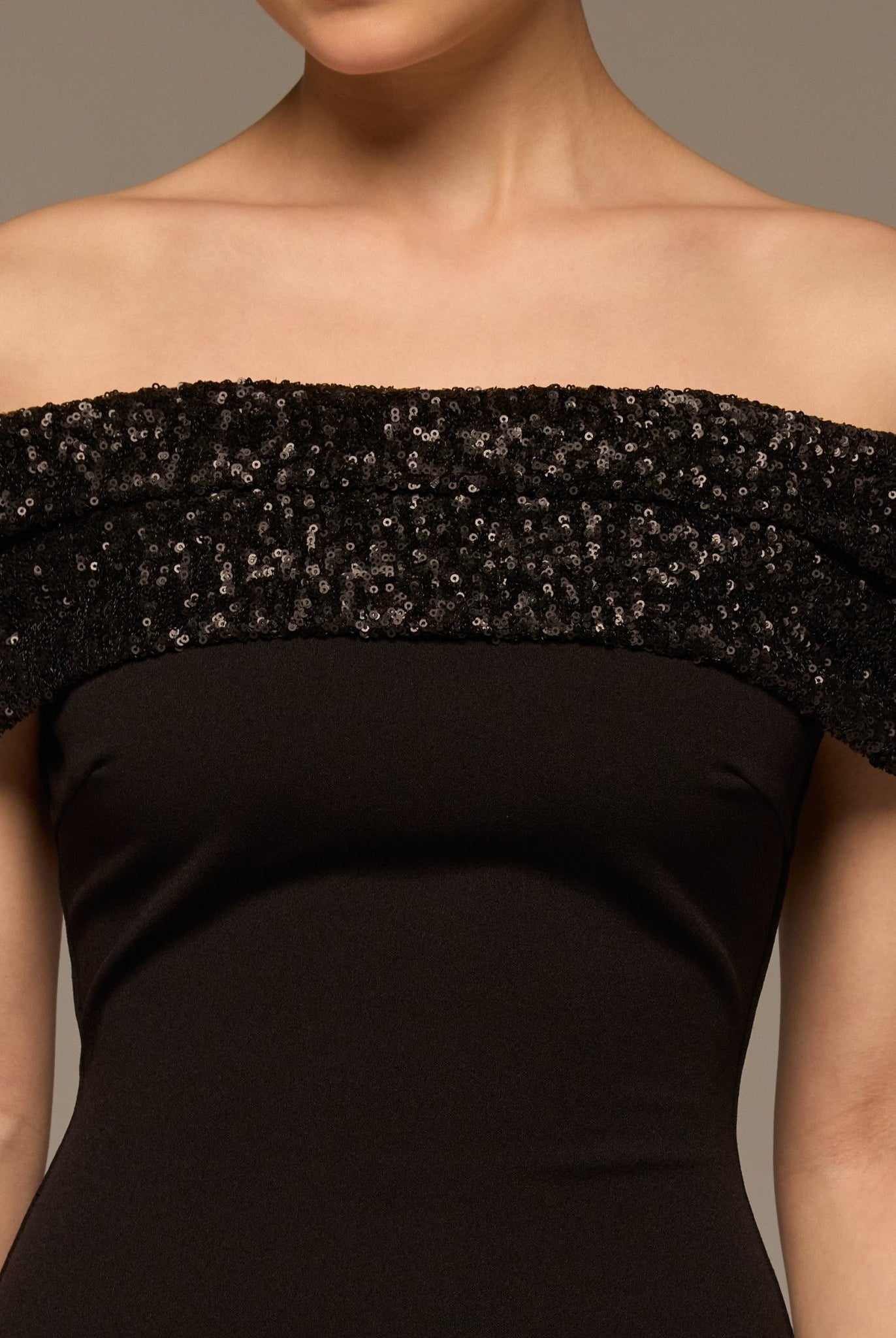 Black Off Shoulder Crepe Maxi Dress - shopaleena