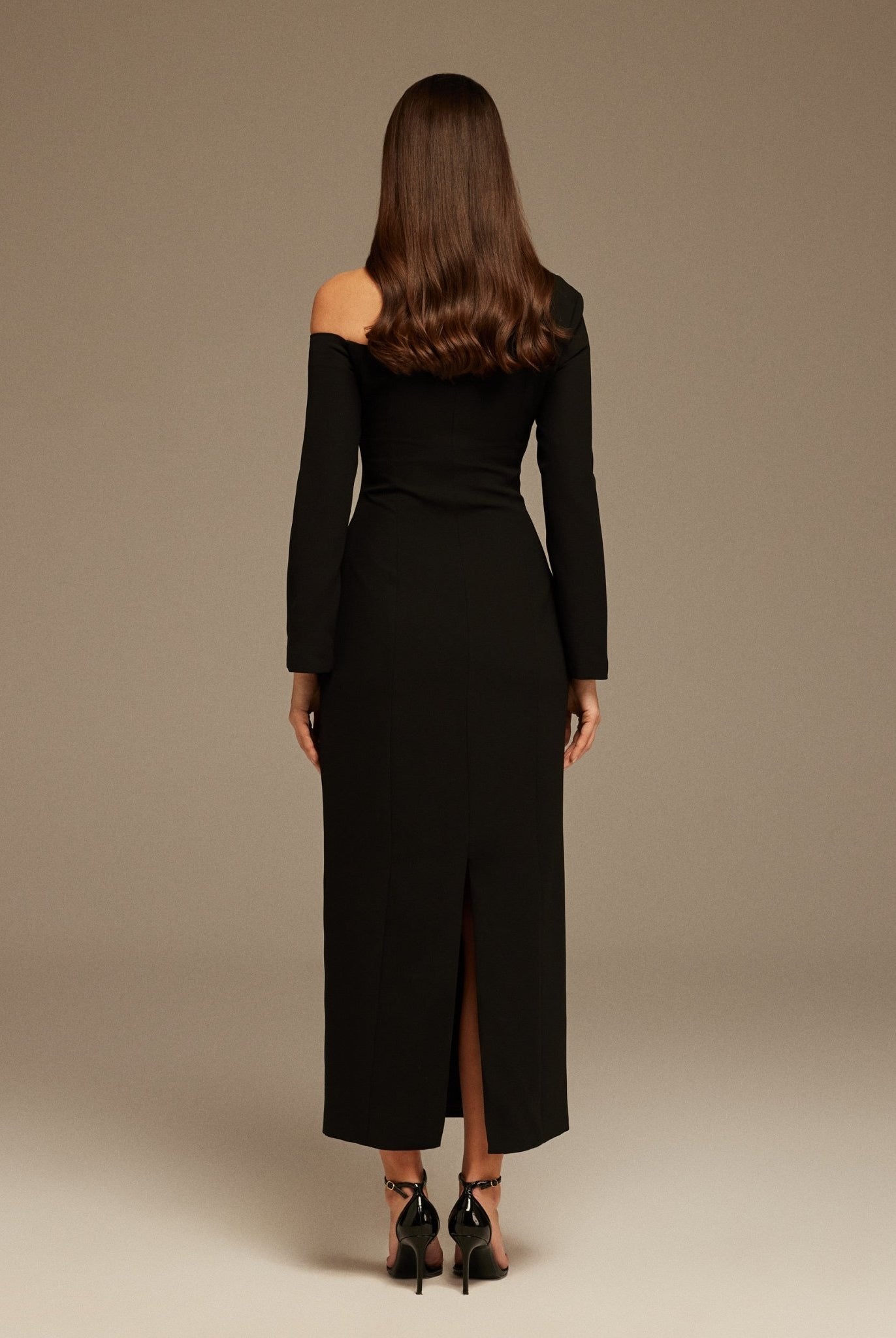 Black Open Shoulder Maxi Dress - shopaleena