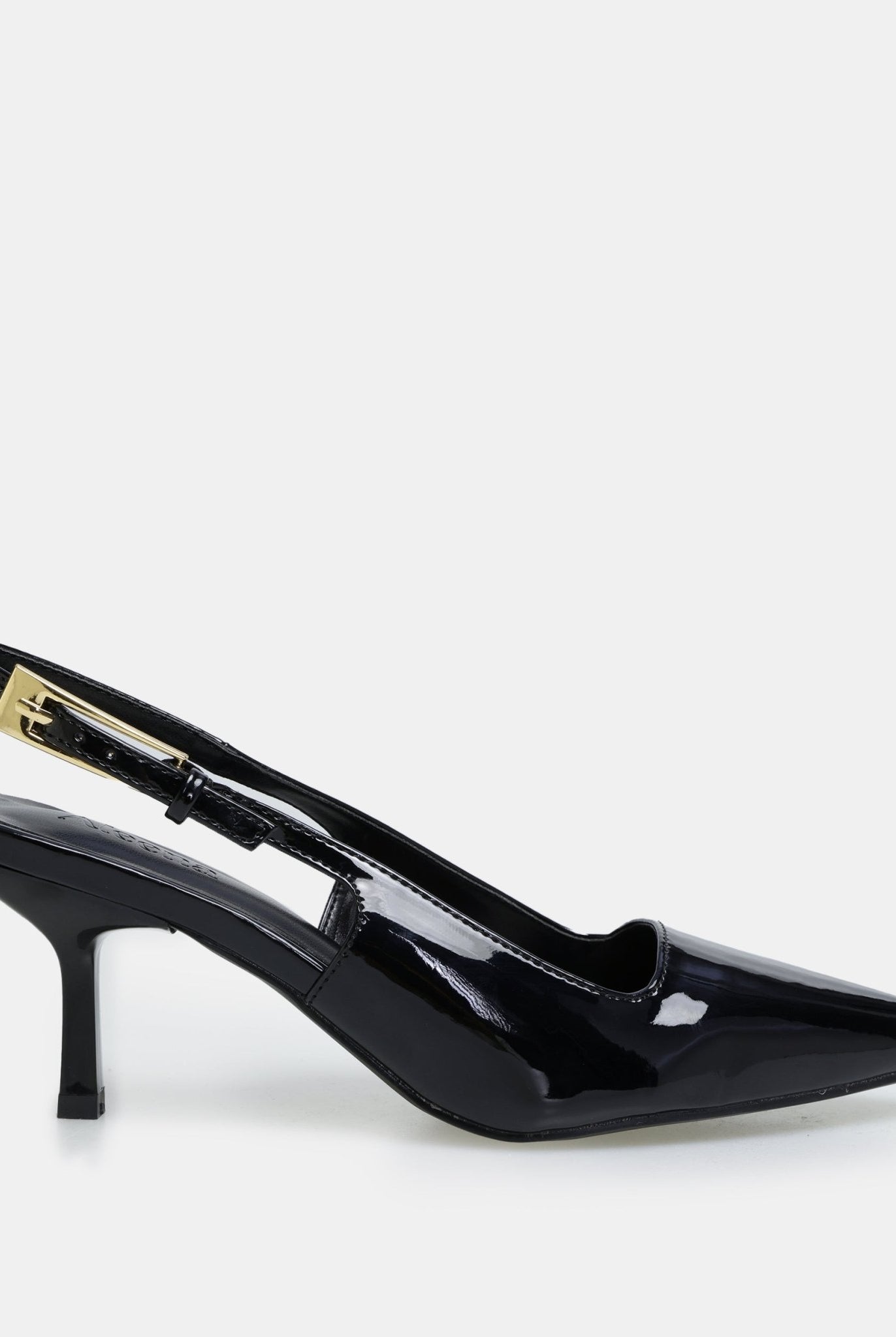 Black Patent Slingback Heels - shopaleena