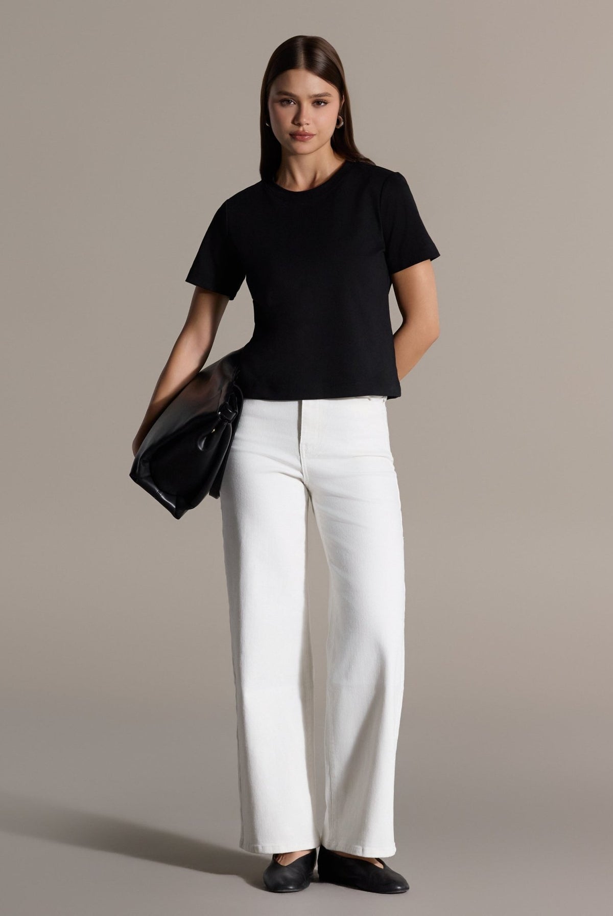 Black Round Neck T-Shirt - shopaleena