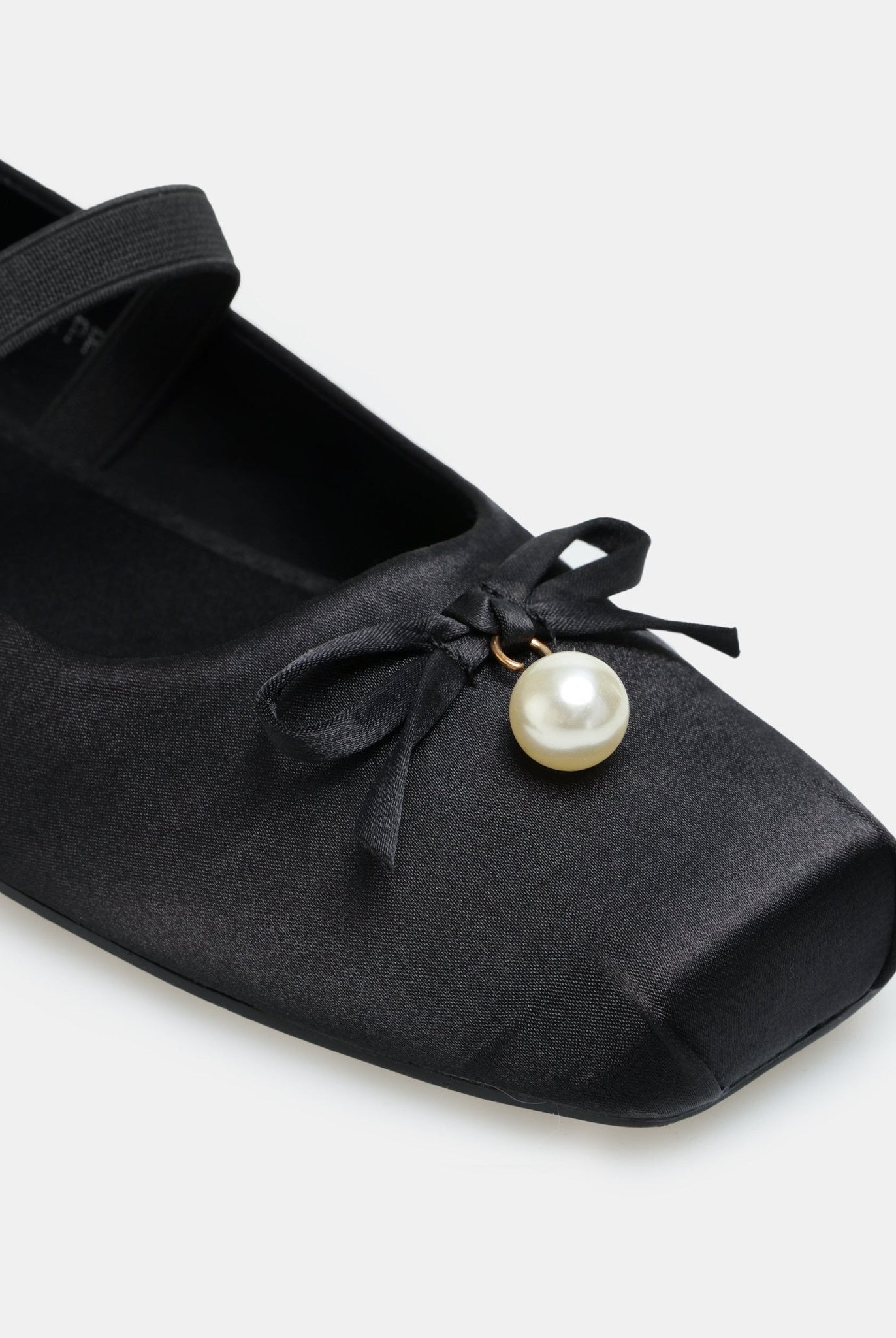 Black Satin Bow Ballet Flats - shopaleena