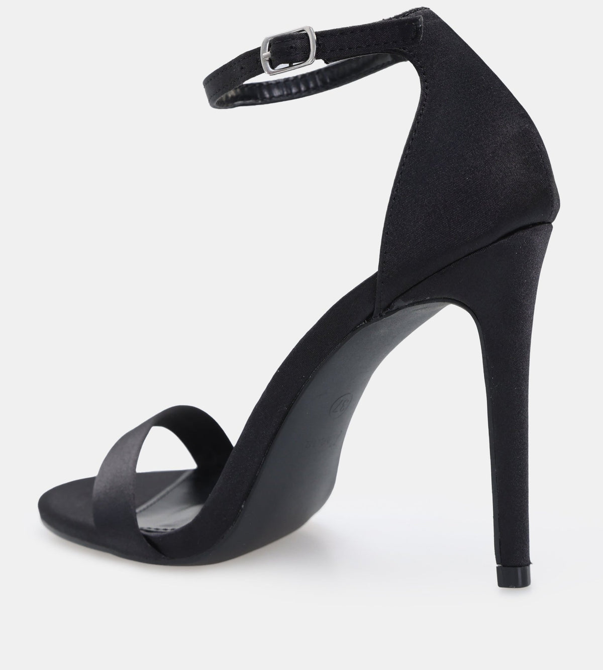 Black Satin High Heel Sandals - shopaleena