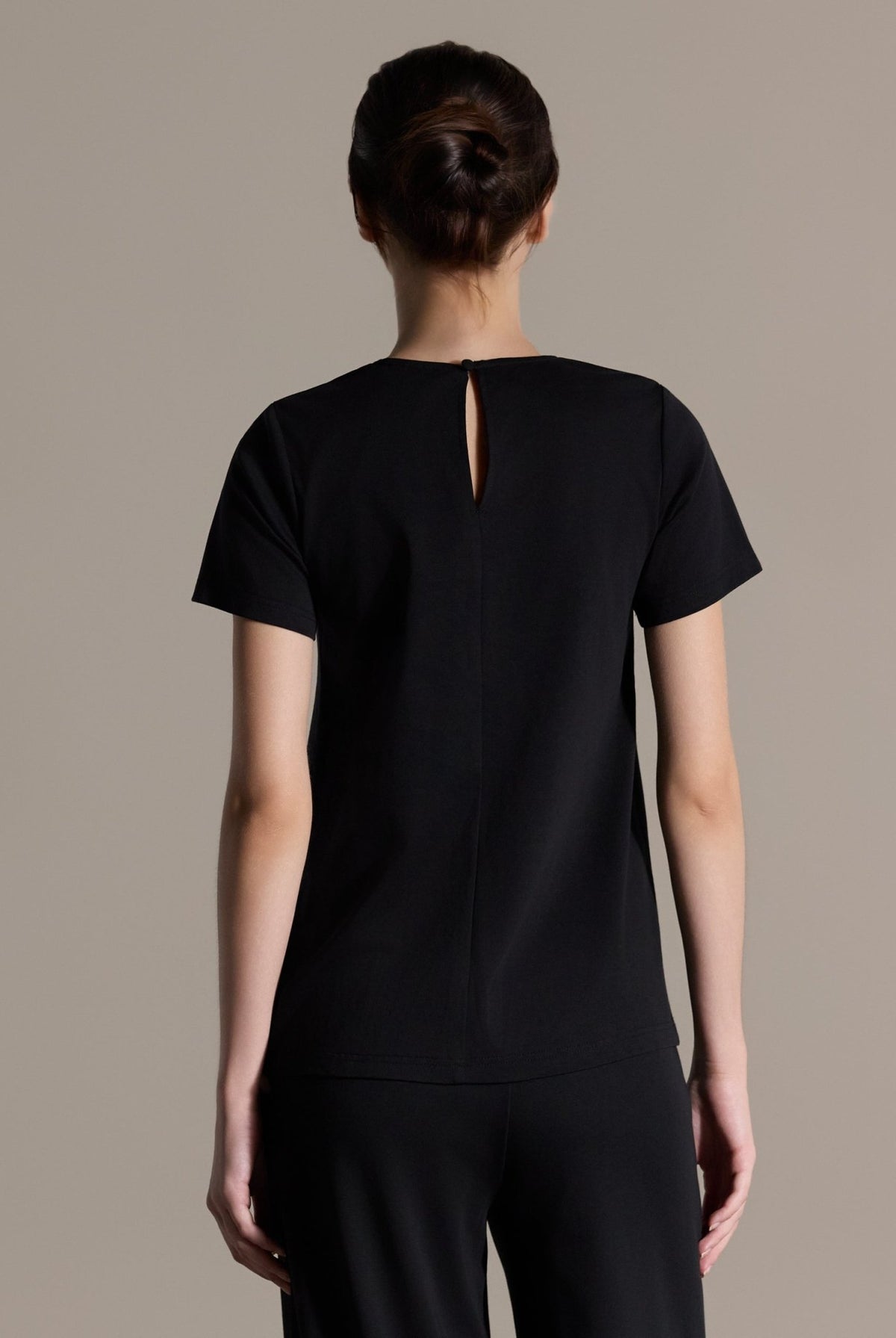 Black Short Sleeve Top & Wide Leg Pants Set - shopaleena