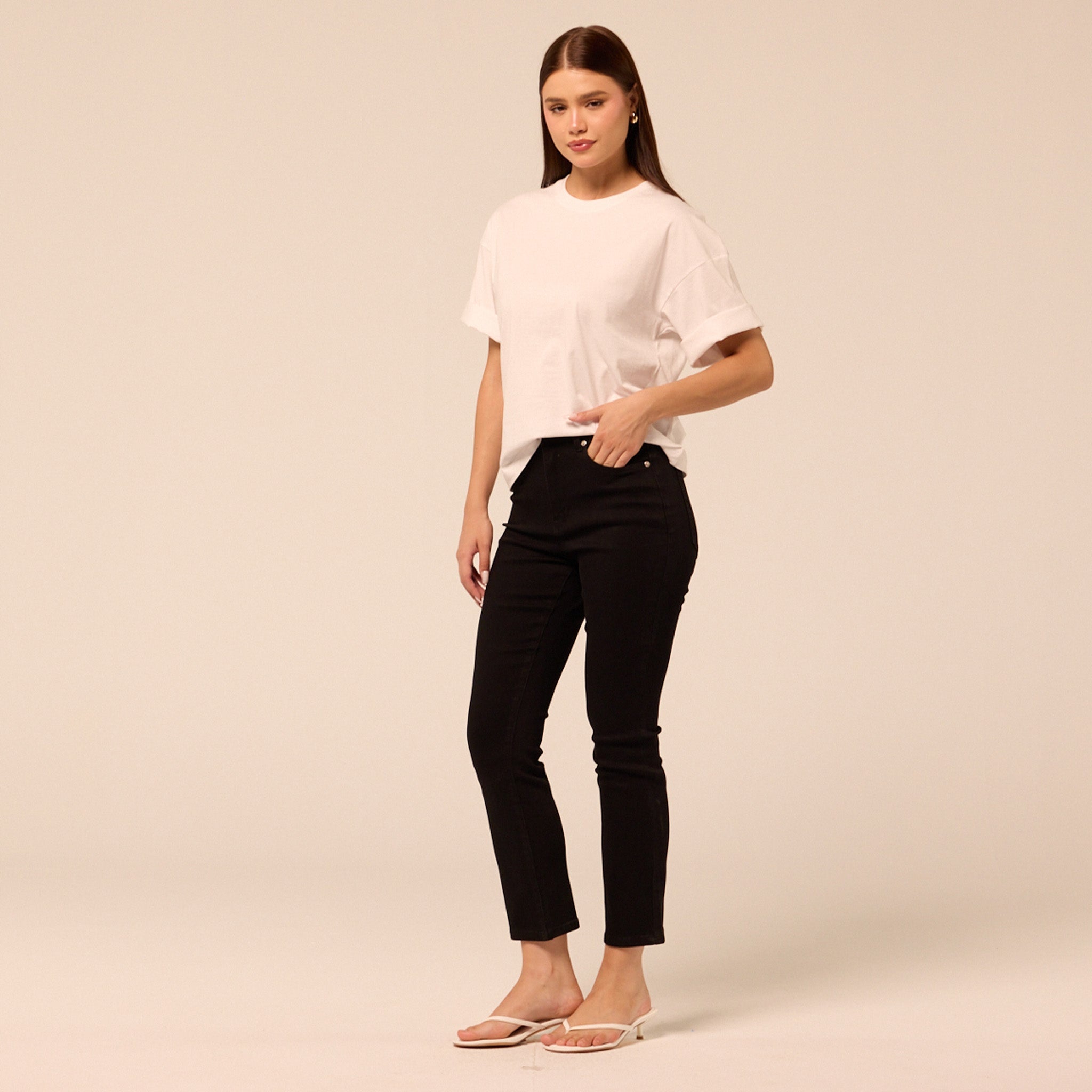 Black Straight Leg Jeans - shopaleena