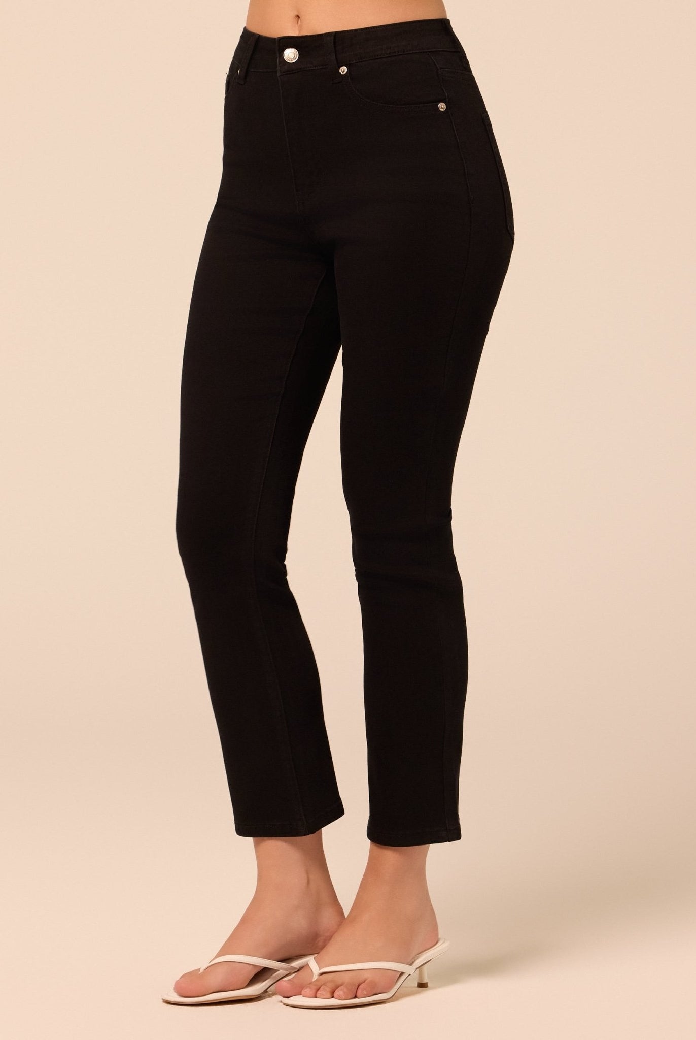 Black Straight Leg Jeans - shopaleena