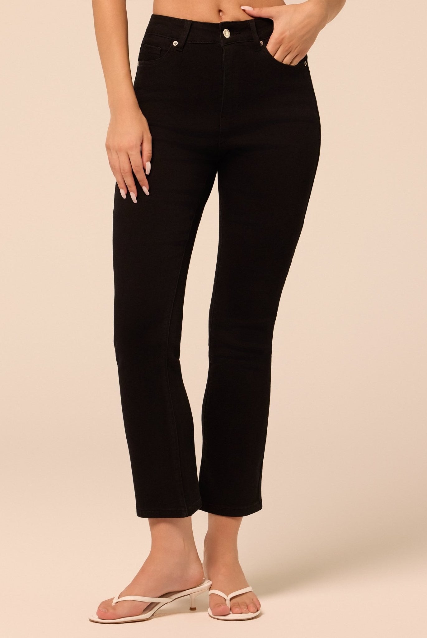 Black Straight Leg Jeans - shopaleena
