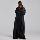 Black Strapless Maxi Dress with Puff Cape Sleeves - shopaleena