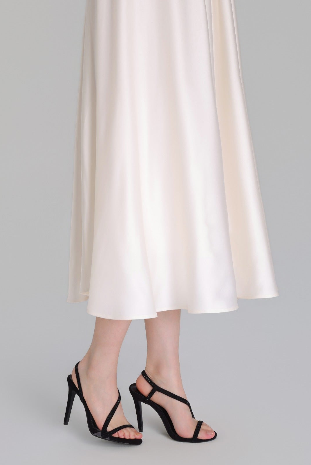 Black Suede Crystal High Heel Sandals - shopaleena