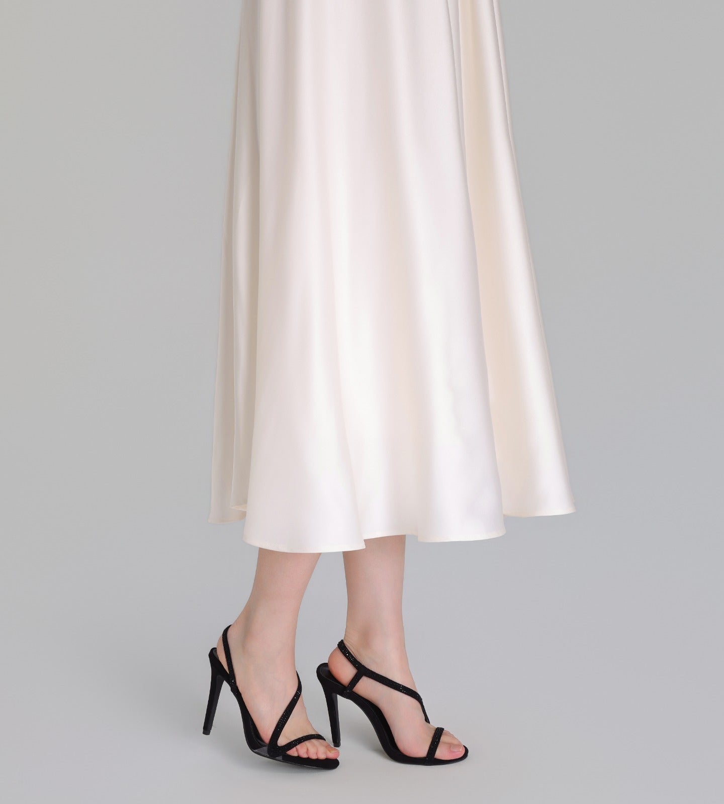 Black Suede Crystal High Heel Sandals - shopaleena