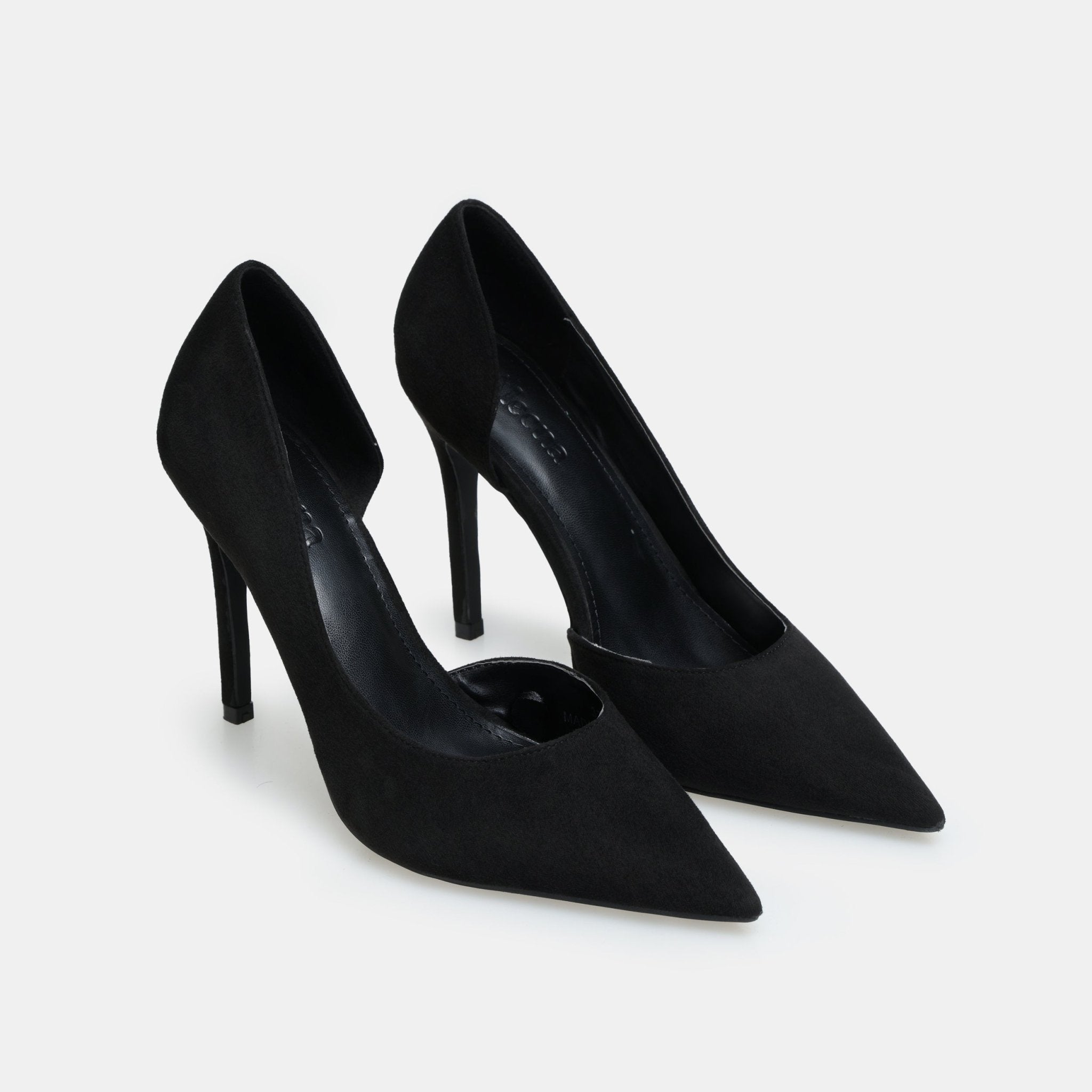 Black Suede Pointed Toe Pumps - shopaleena