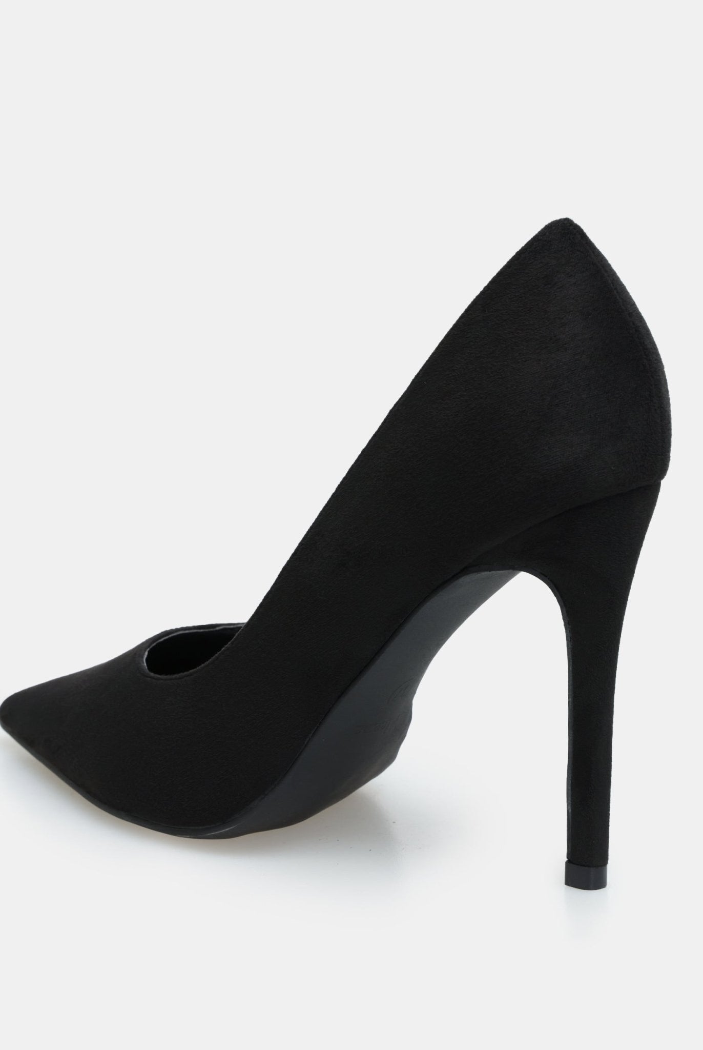 Black Suede Pointed Toe Pumps - shopaleena