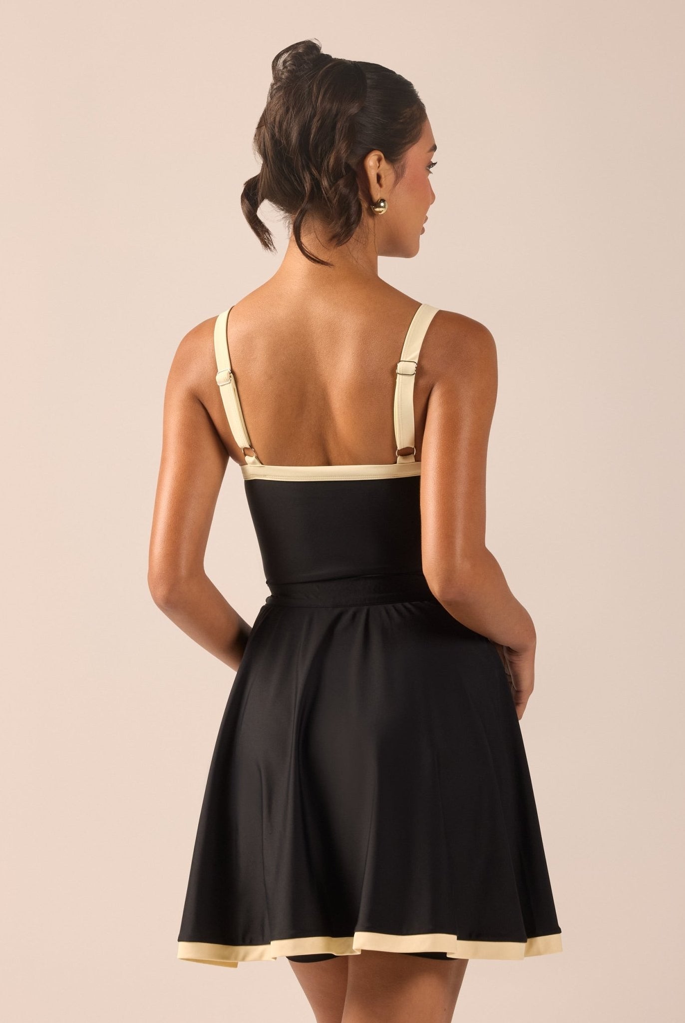 Black Swim Skirt with Yellow Trim - shopaleena