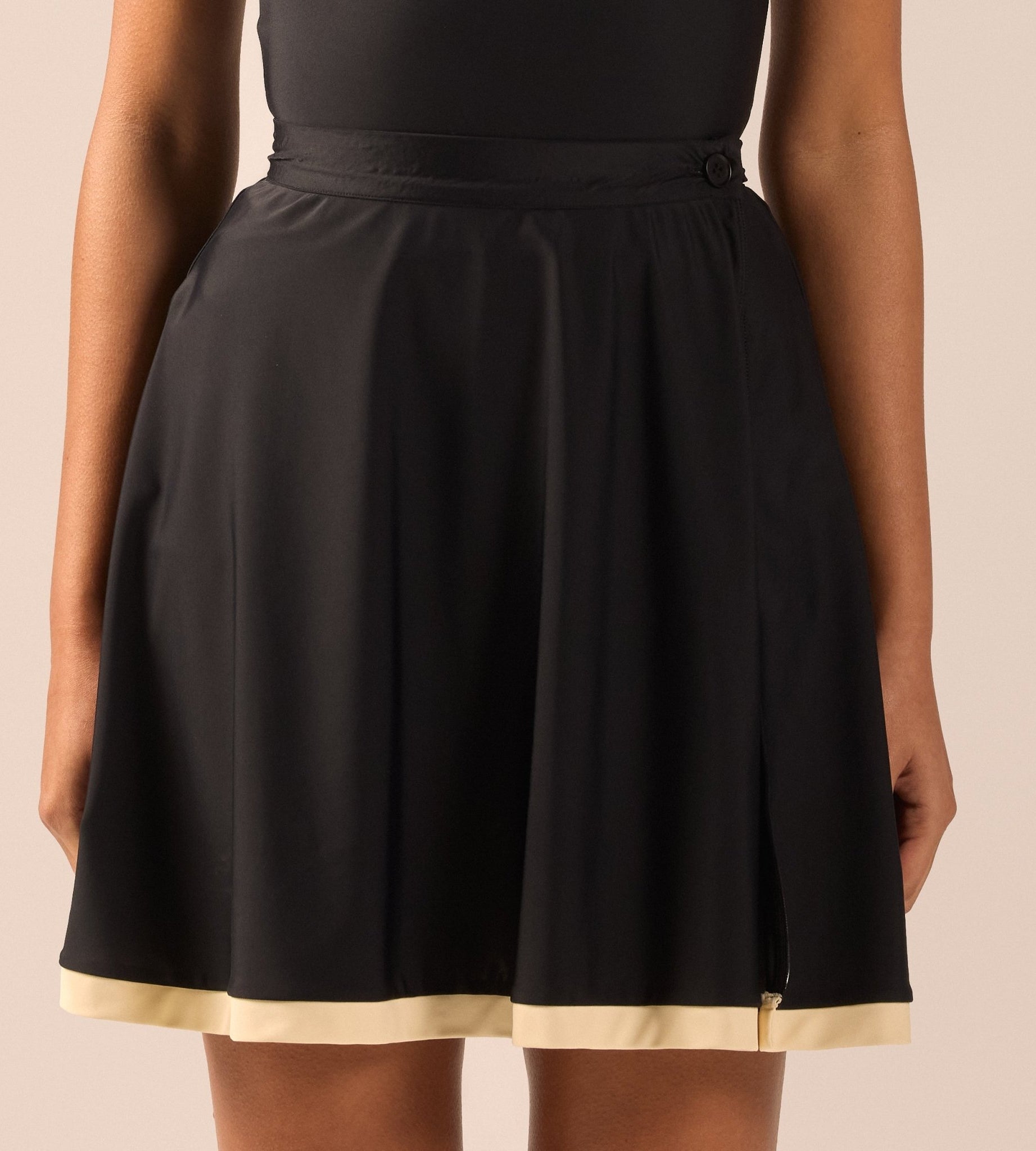 Black Swim Skirt with Yellow Trim - shopaleena