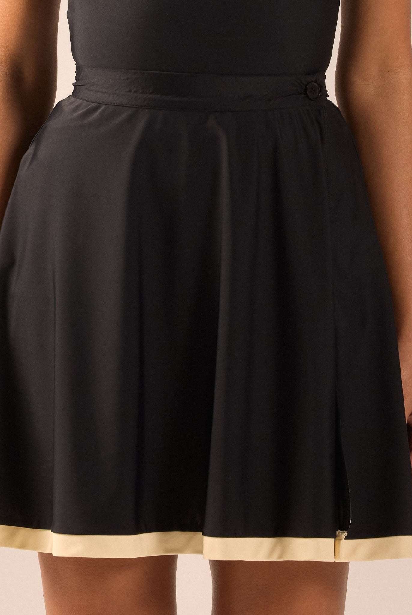 Black Swim Skirt with Yellow Trim - shopaleena