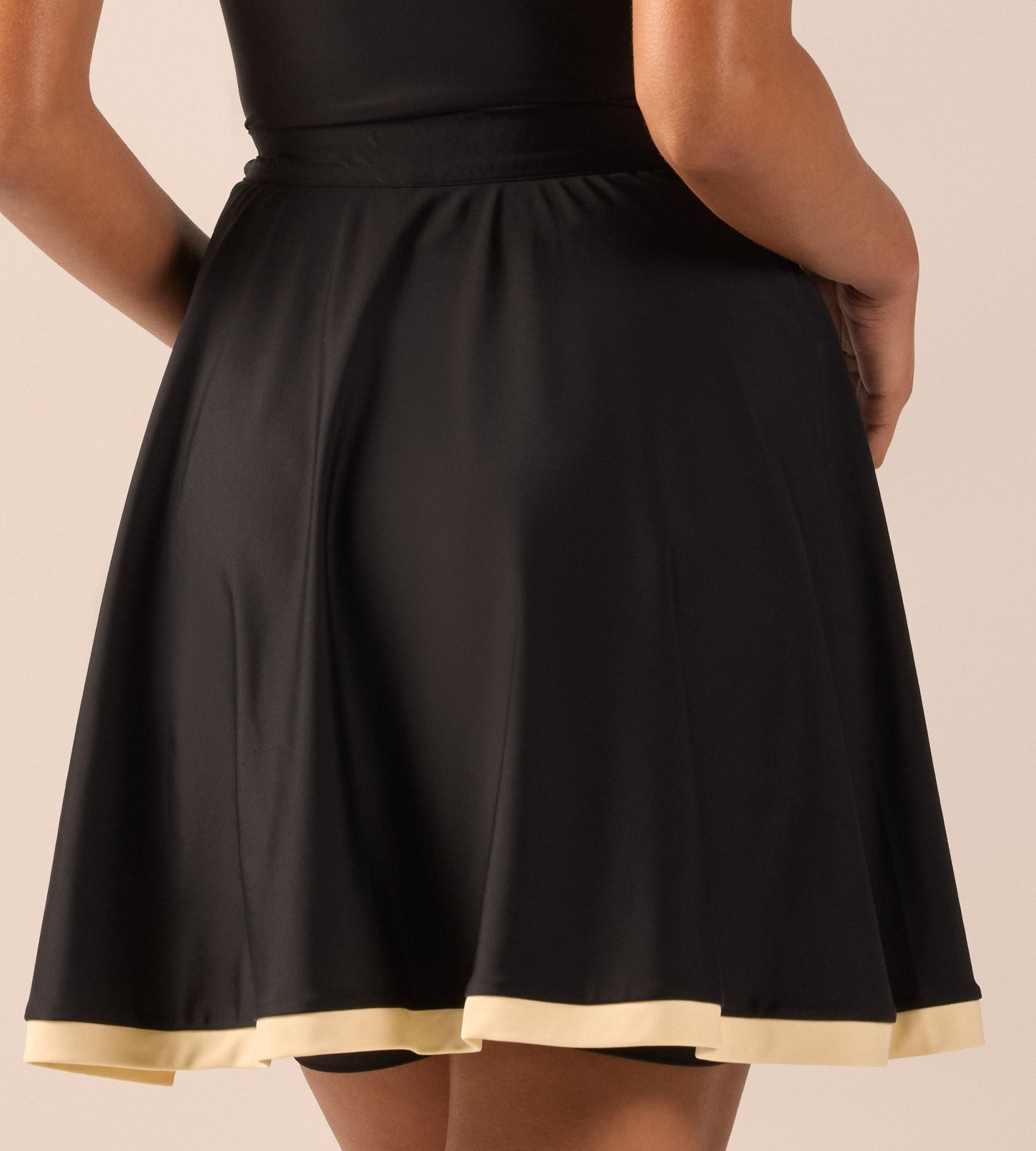 Black Swim Skirt with Yellow Trim - shopaleena