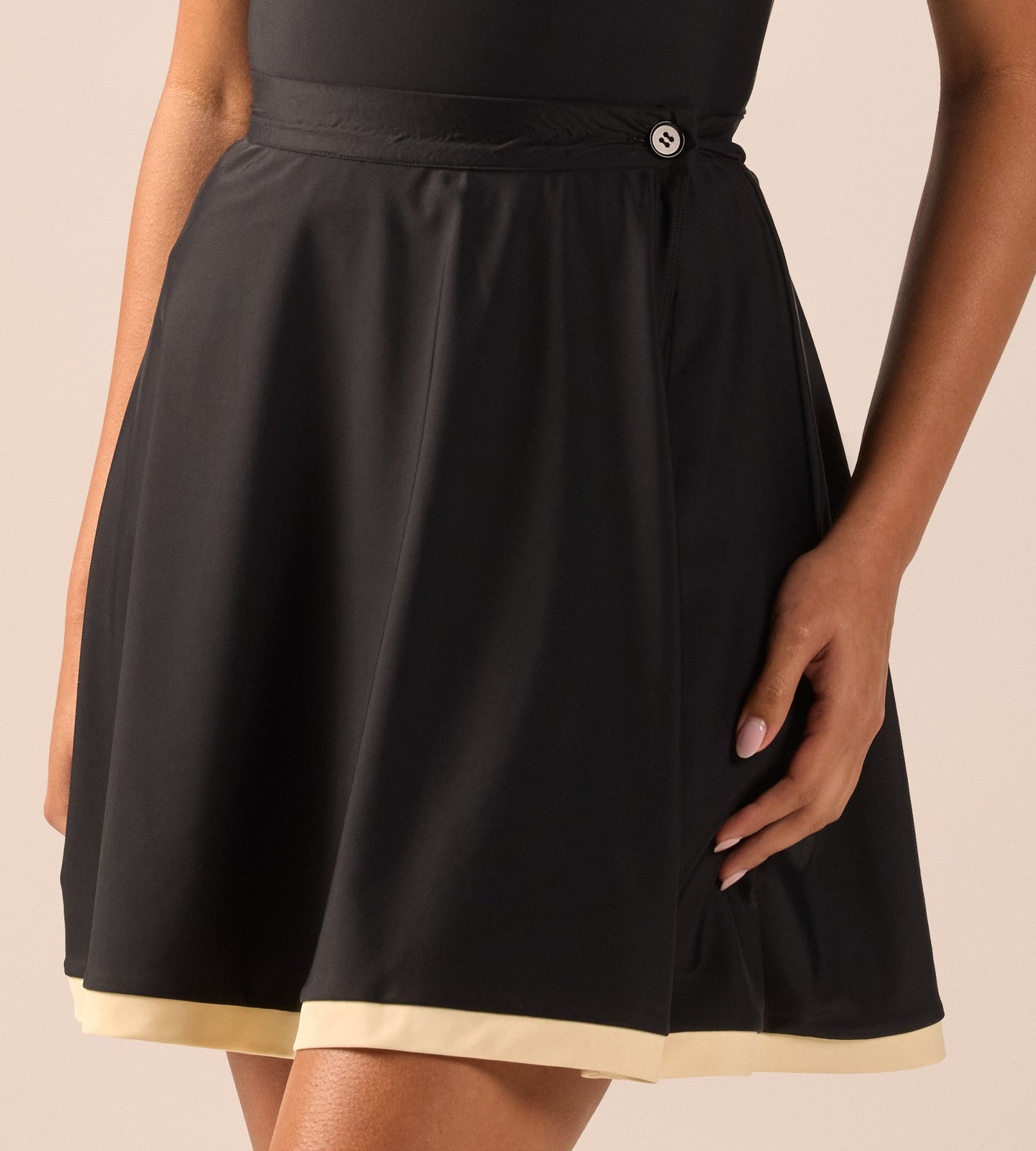 Black Swim Skirt with Yellow Trim - shopaleena