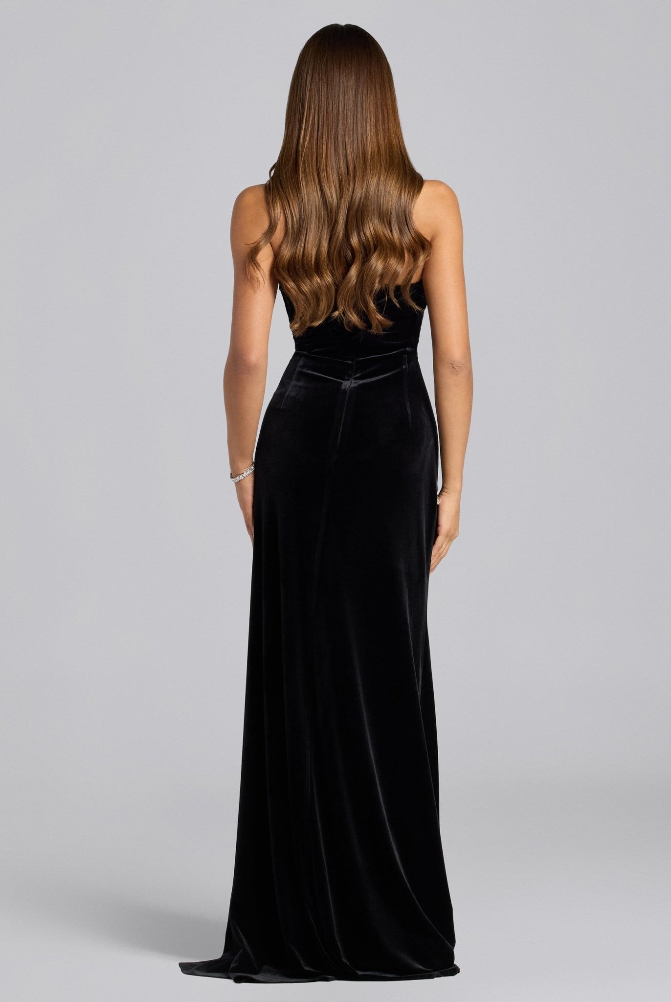 Black Velvet One Shoulder Fitted Maxi Dress - shopaleena