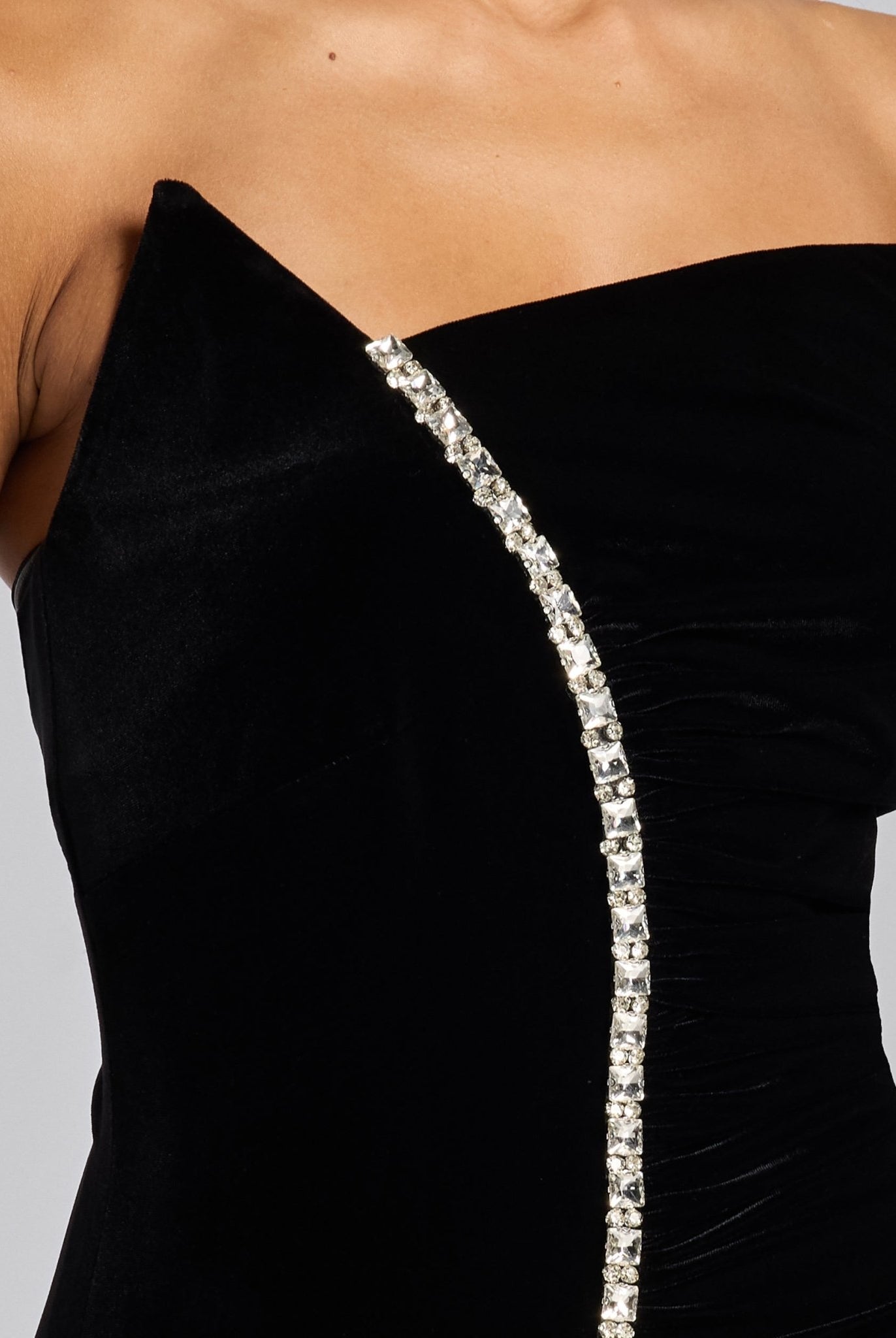 Black Velvet One Shoulder Fitted Maxi Dress - shopaleena