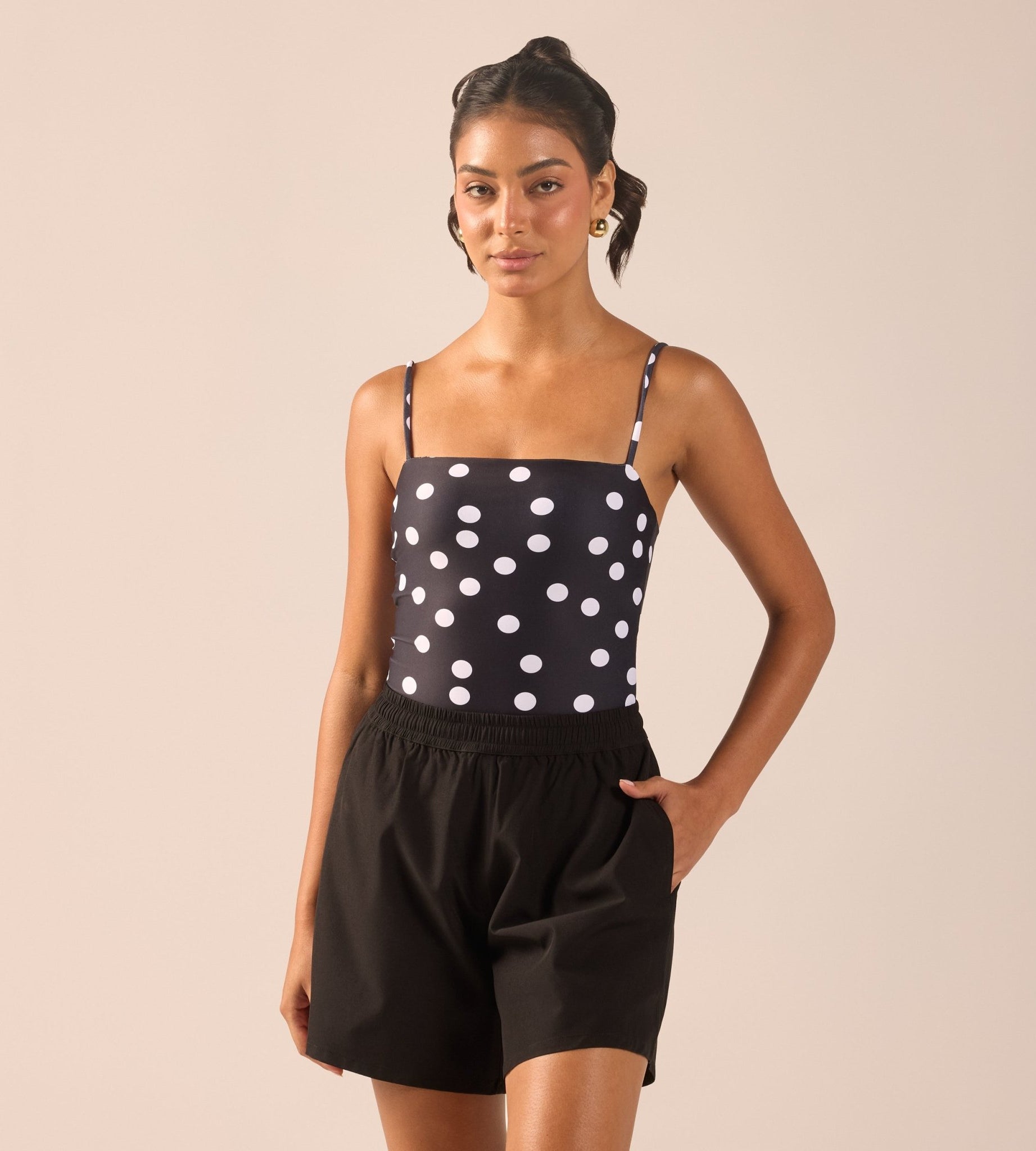 Black Wide Leg Swim Shorts - shopaleena