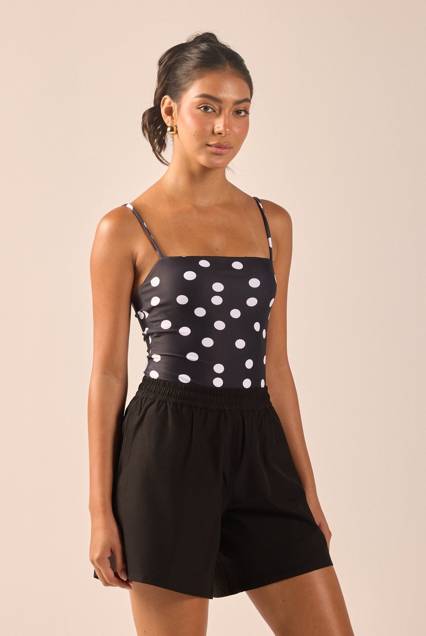 Black Wide Leg Swim Shorts - shopaleena