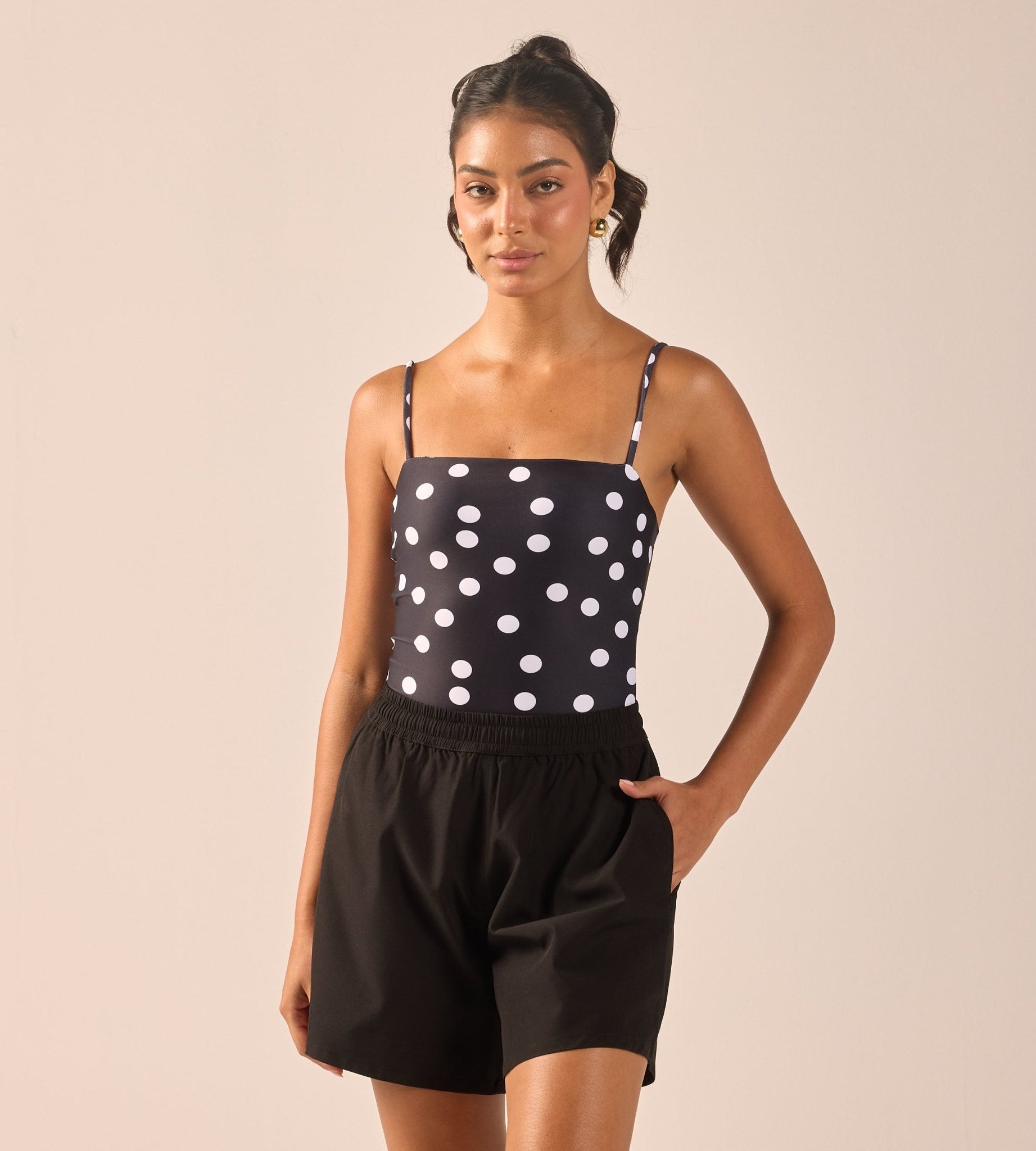 Black Wide Leg Swim Shorts - shopaleena