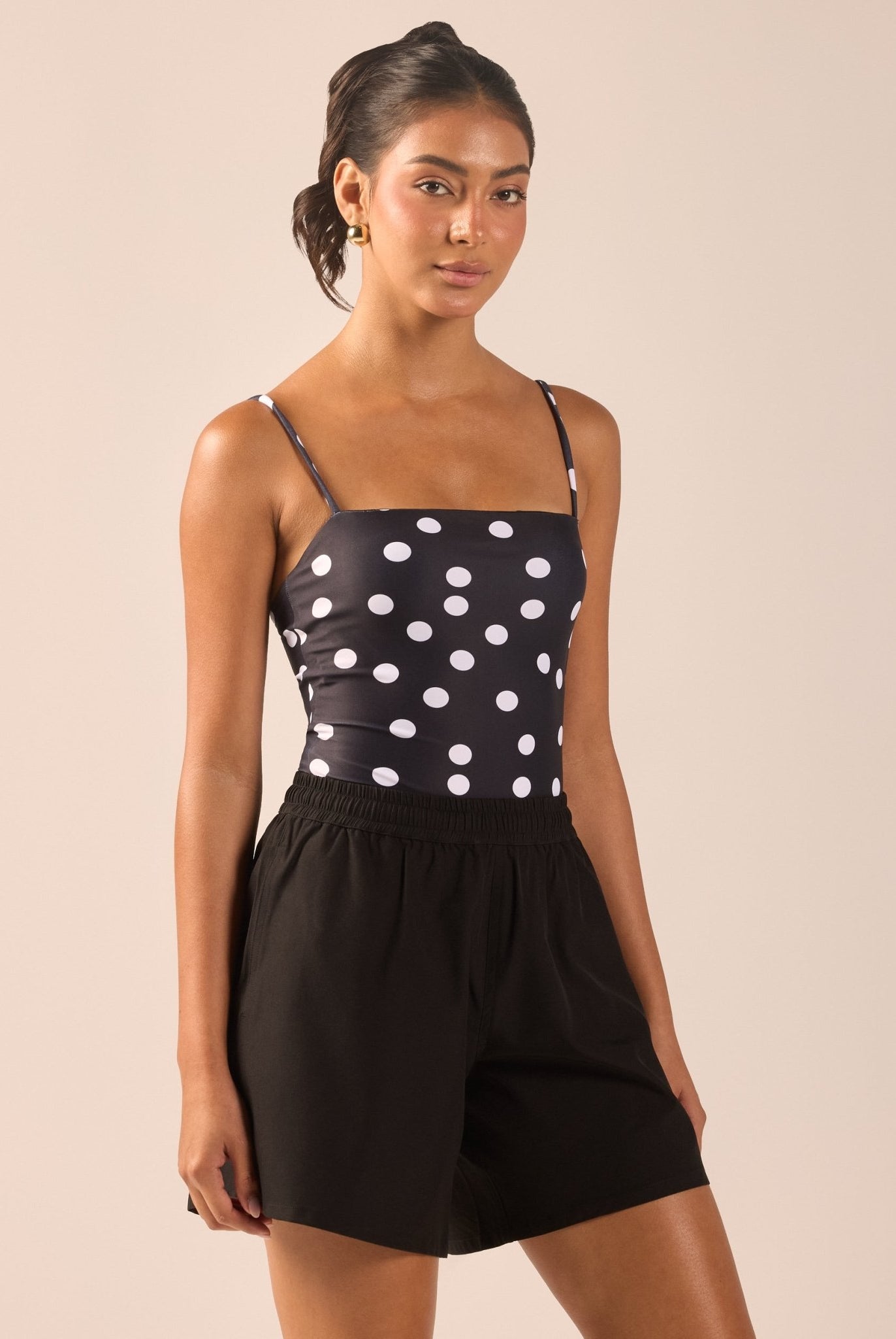 Black Wide Leg Swim Shorts - shopaleena